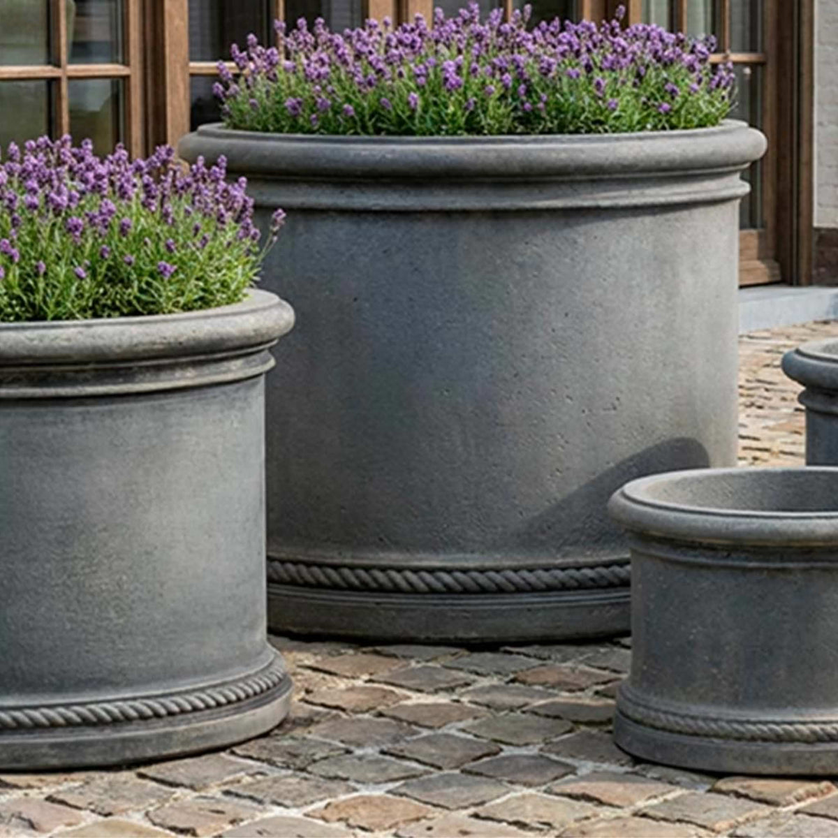 Gramercy Round Concrete Planters - Campania