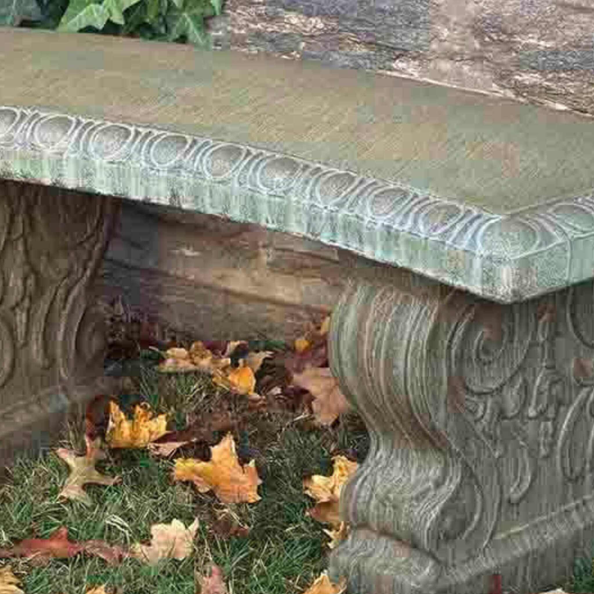 Traditional Curved Concrete Garden Bench - Campania #BE03