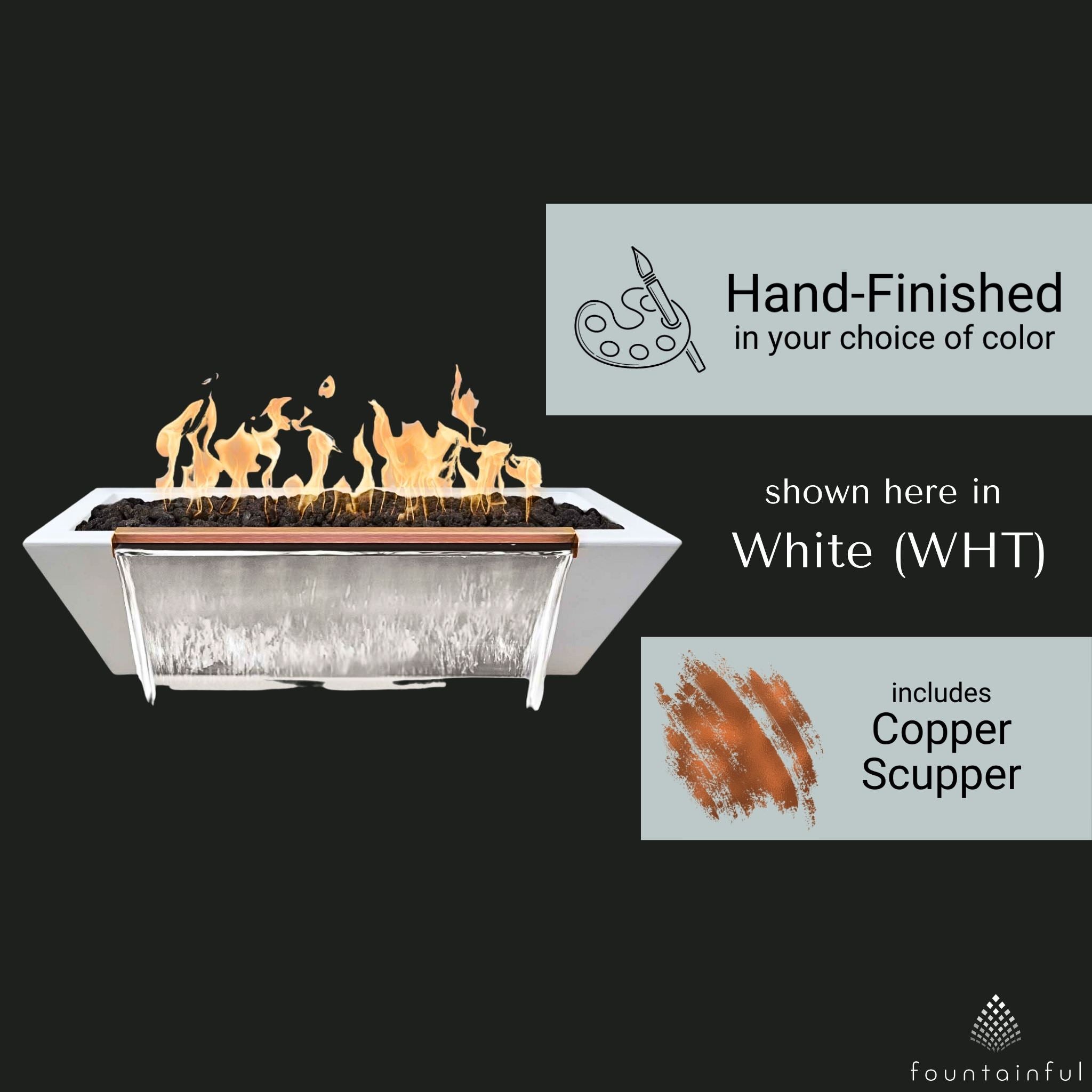 Maya Linear Concrete Fire & Water Bowl - The Outdoor Plus