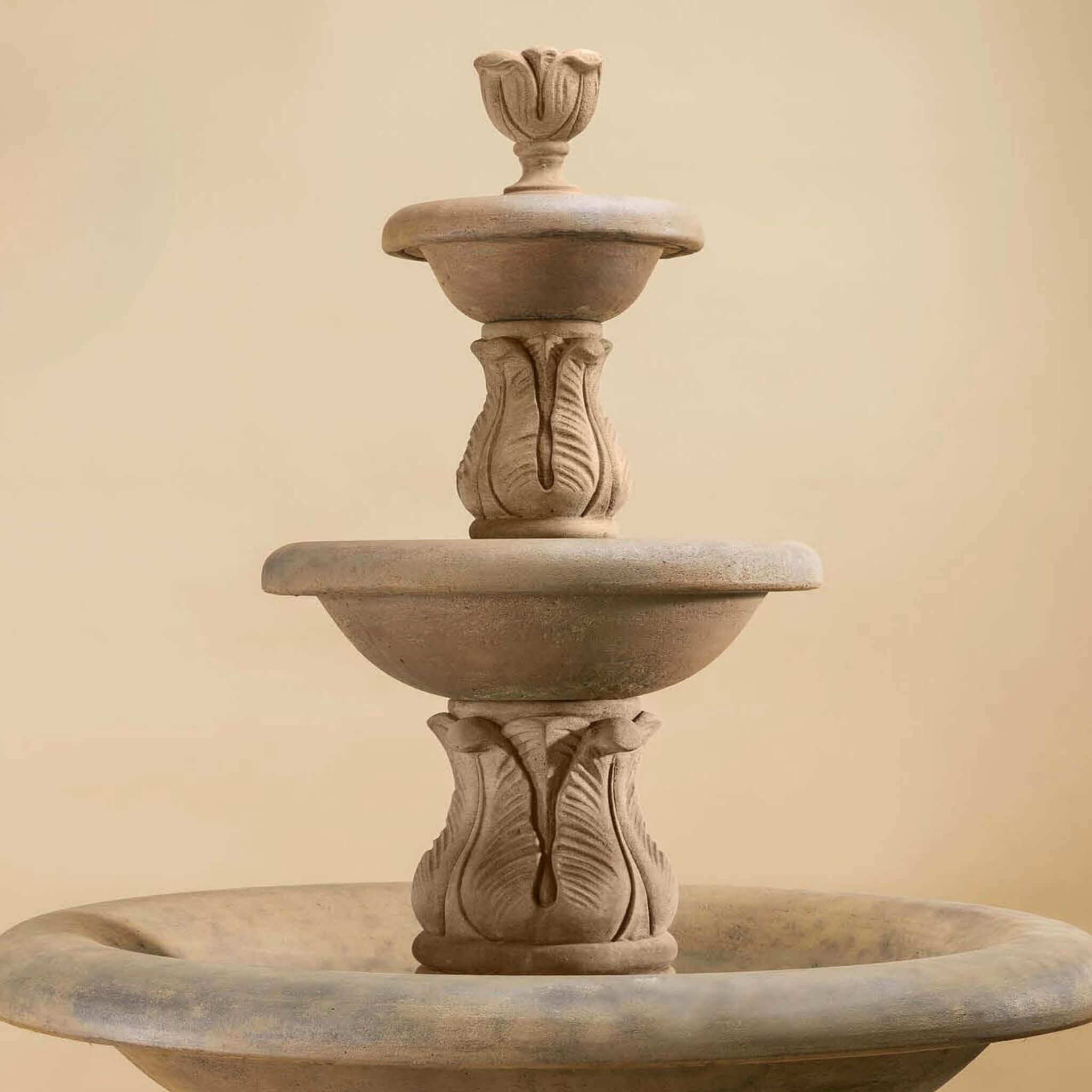 Folium 3-Tier Concrete Fountain - Giannini #1689