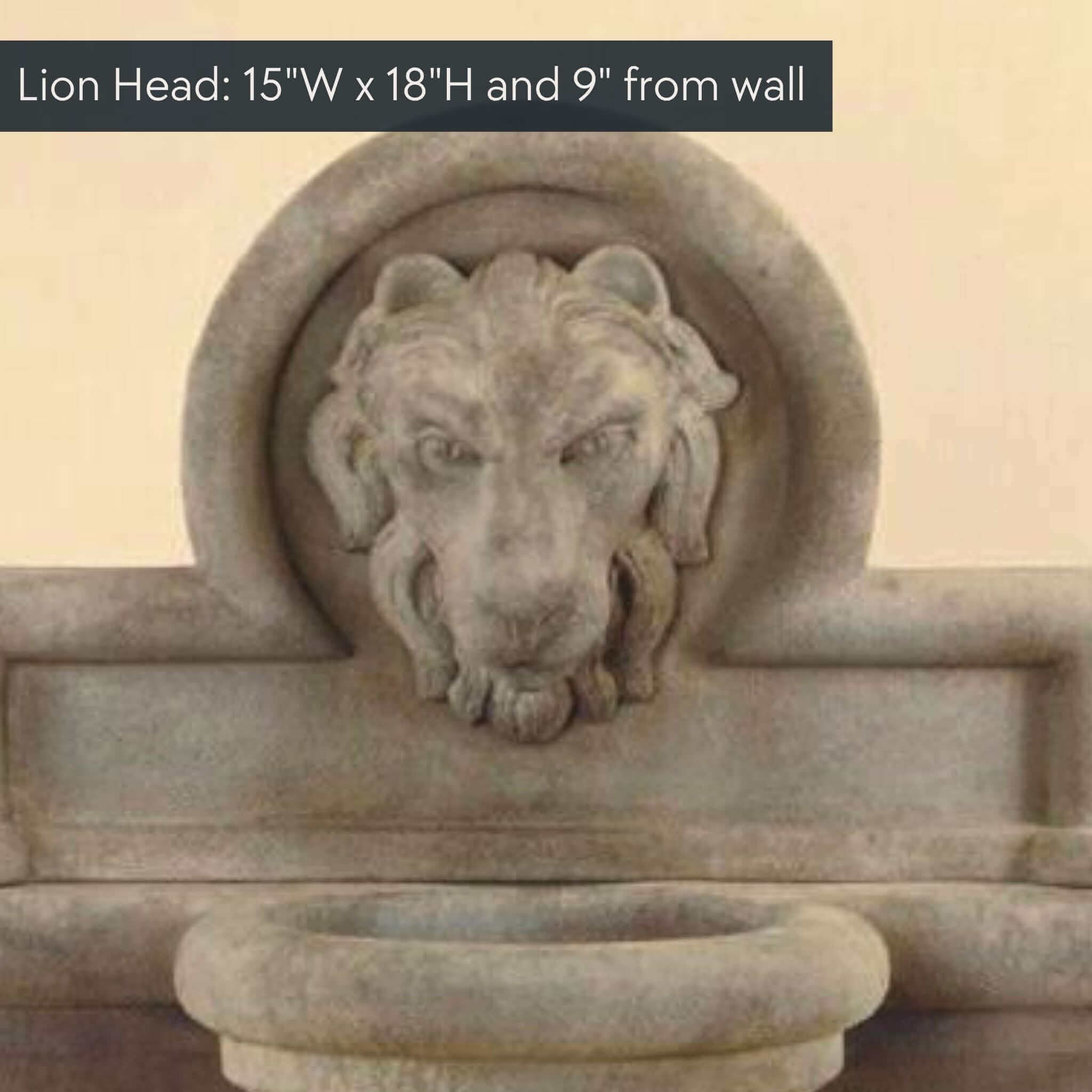 Leone Grande Concrete Wall Fountain - Giannini #1226