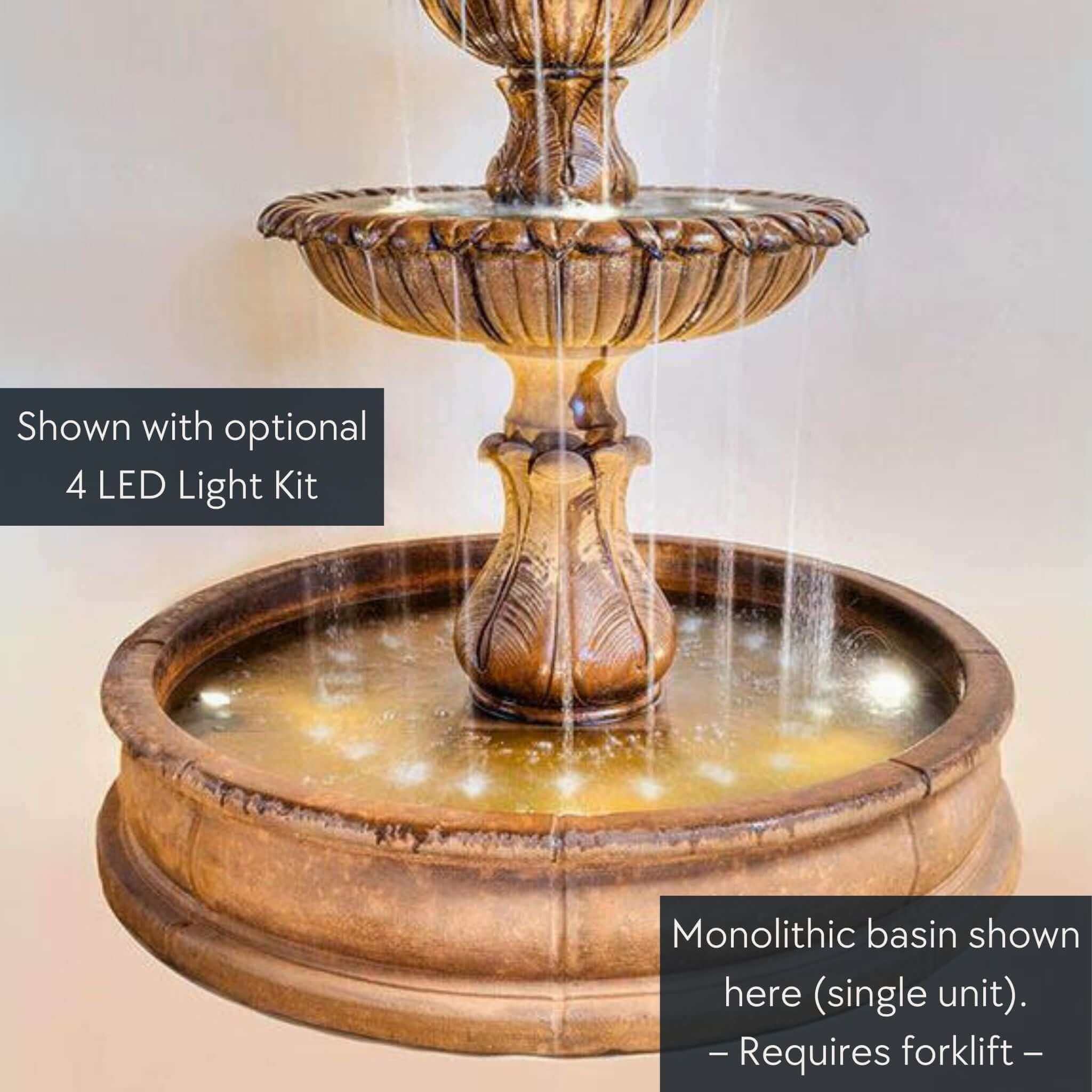 Calanthia 3-Tier Concrete Pond Fountain - Giannini #1696