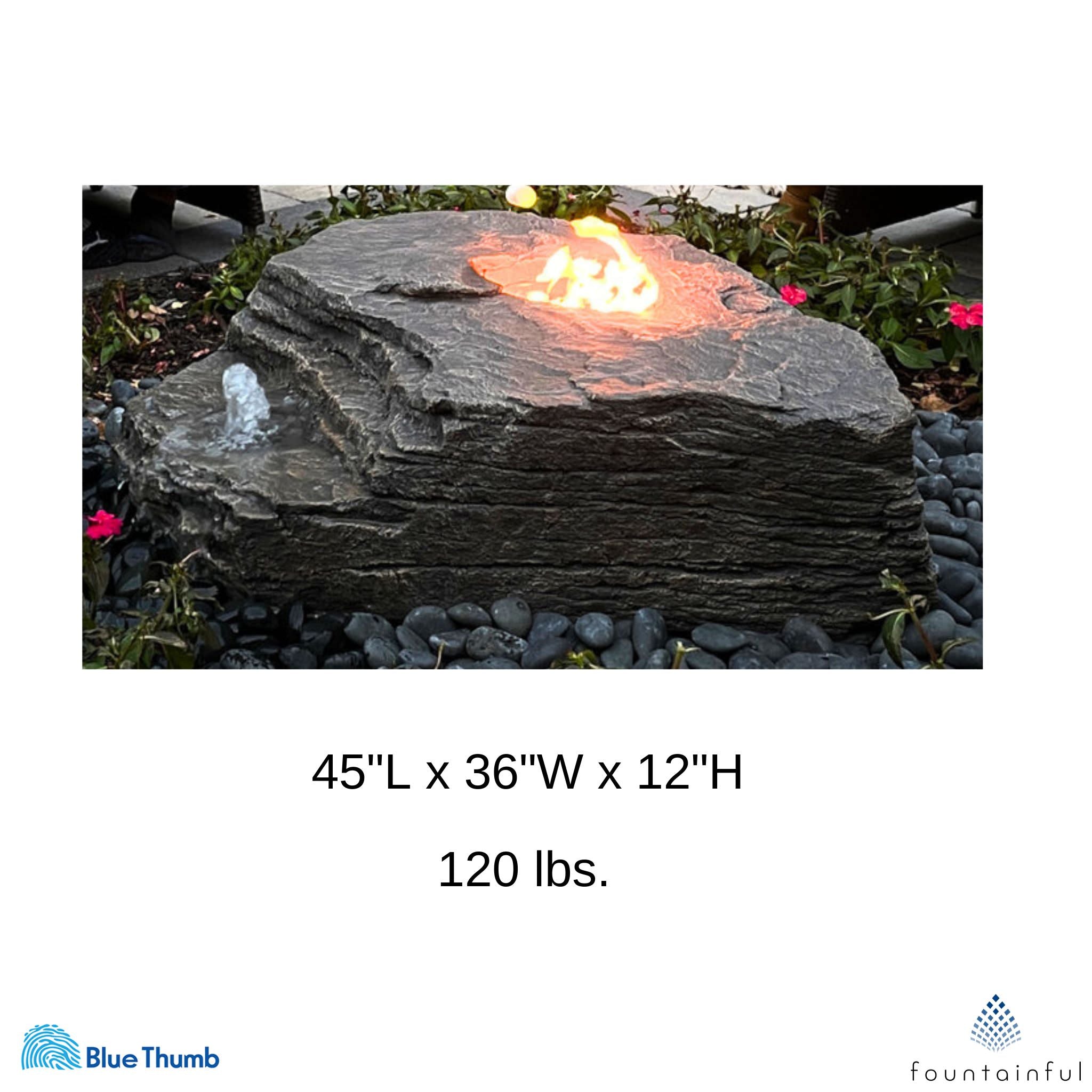 Fire & Water GFRC Boulder Fountain - Complete Kit - Blue Thumb