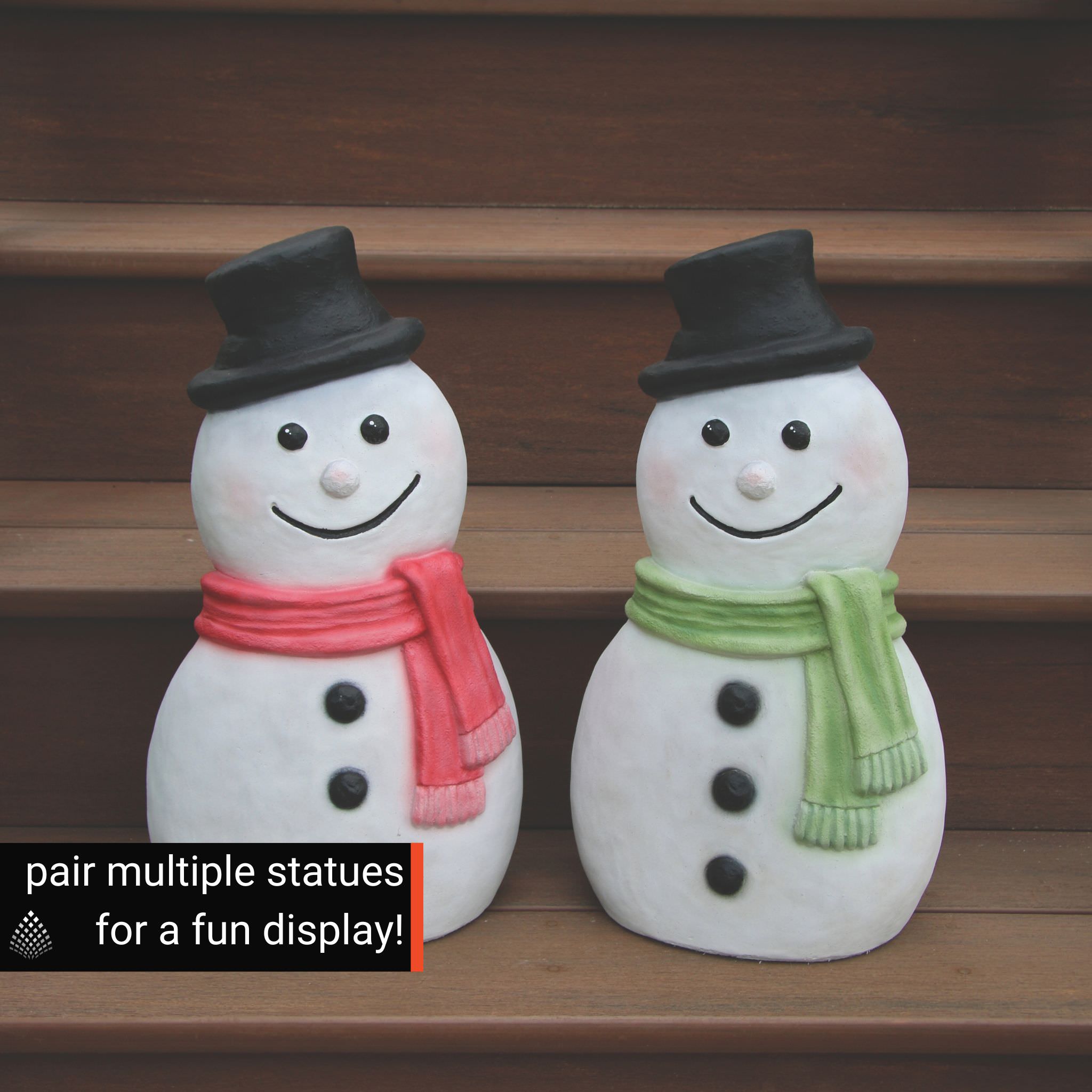 Contemporary Snowman Concrete Garden Statue - Massarellis #4234