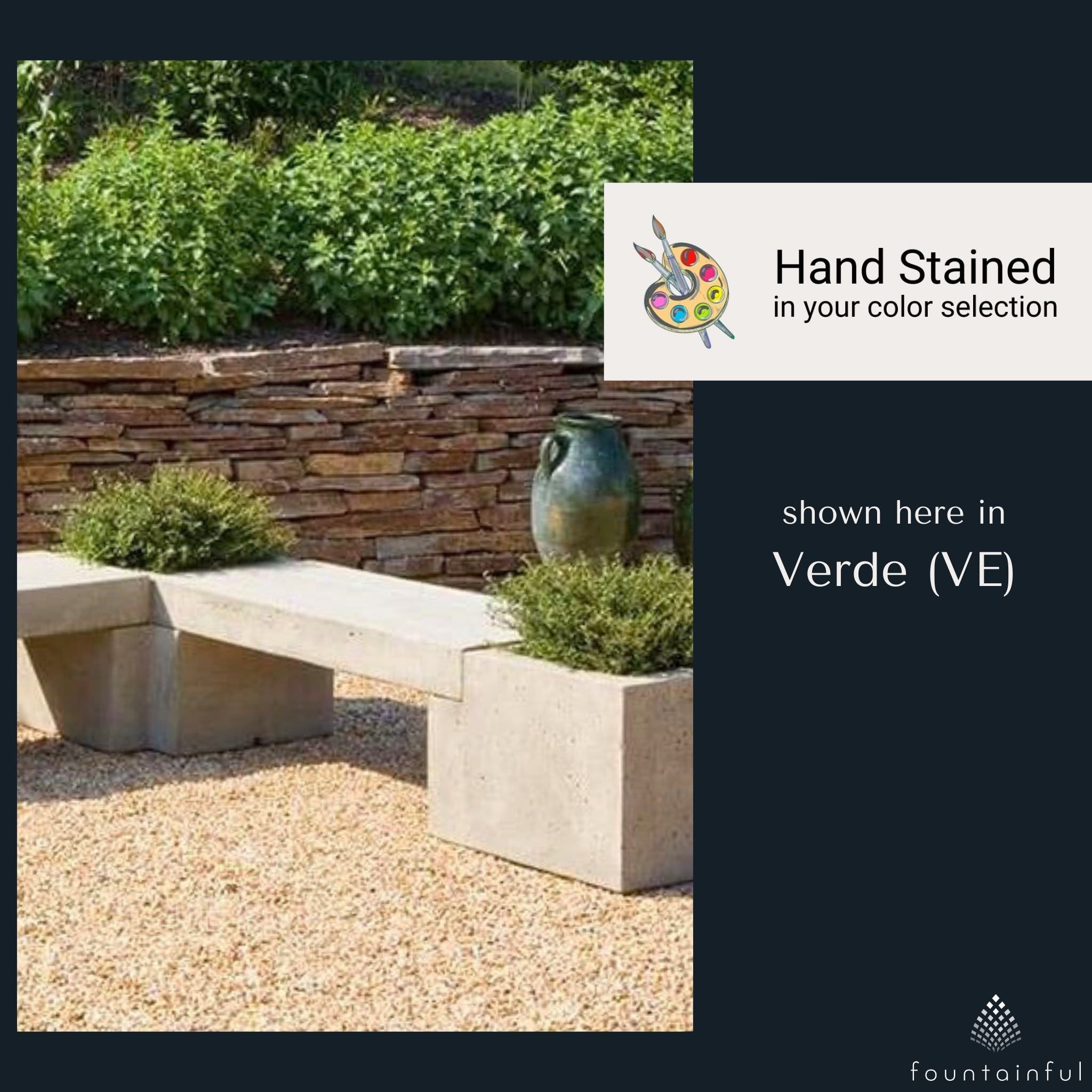 XL Memorial Bench w/Fountain & 2 Planters - Campania #MB003