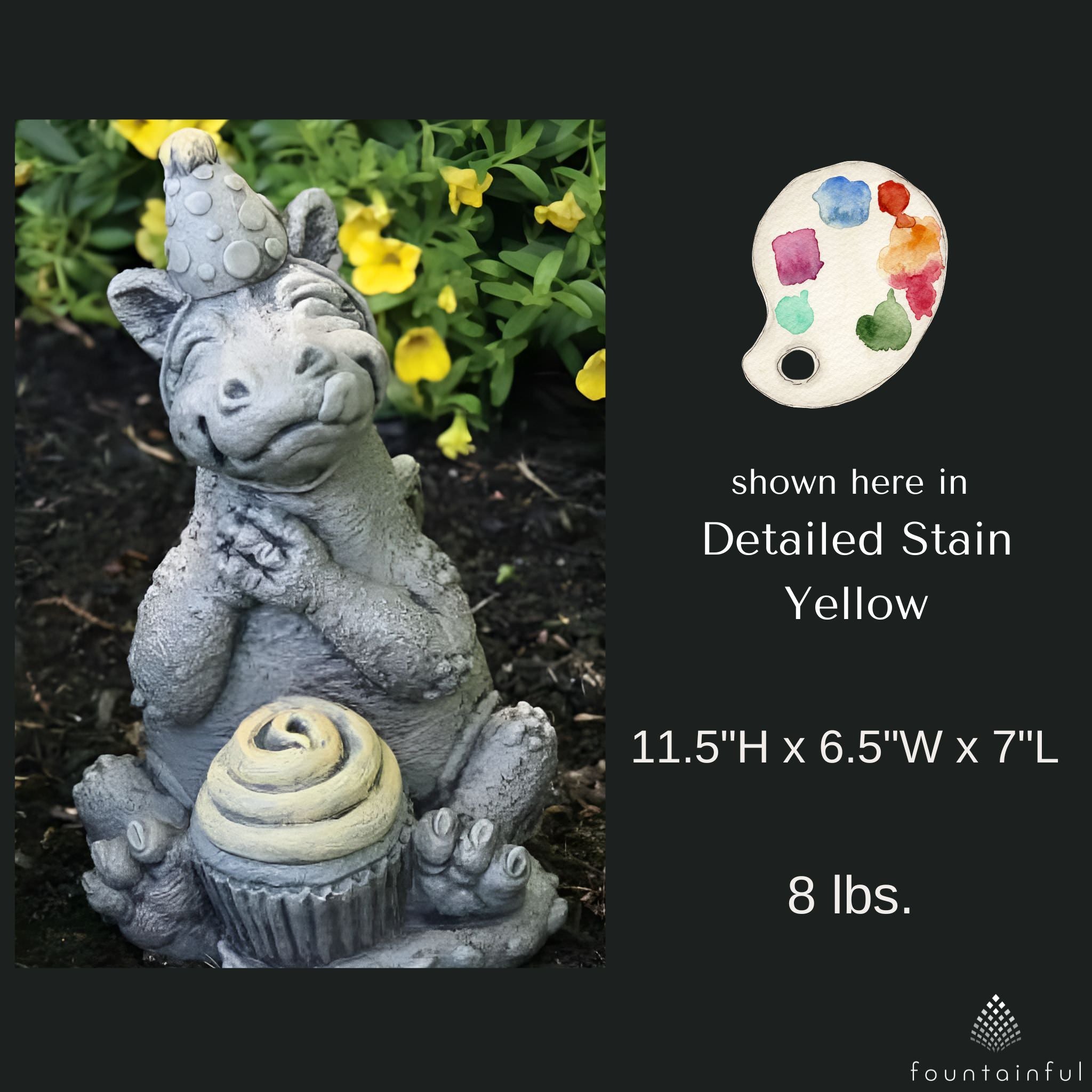Lil Dragon "Celebrate" Concrete Garden Statue - Massarellis #5117