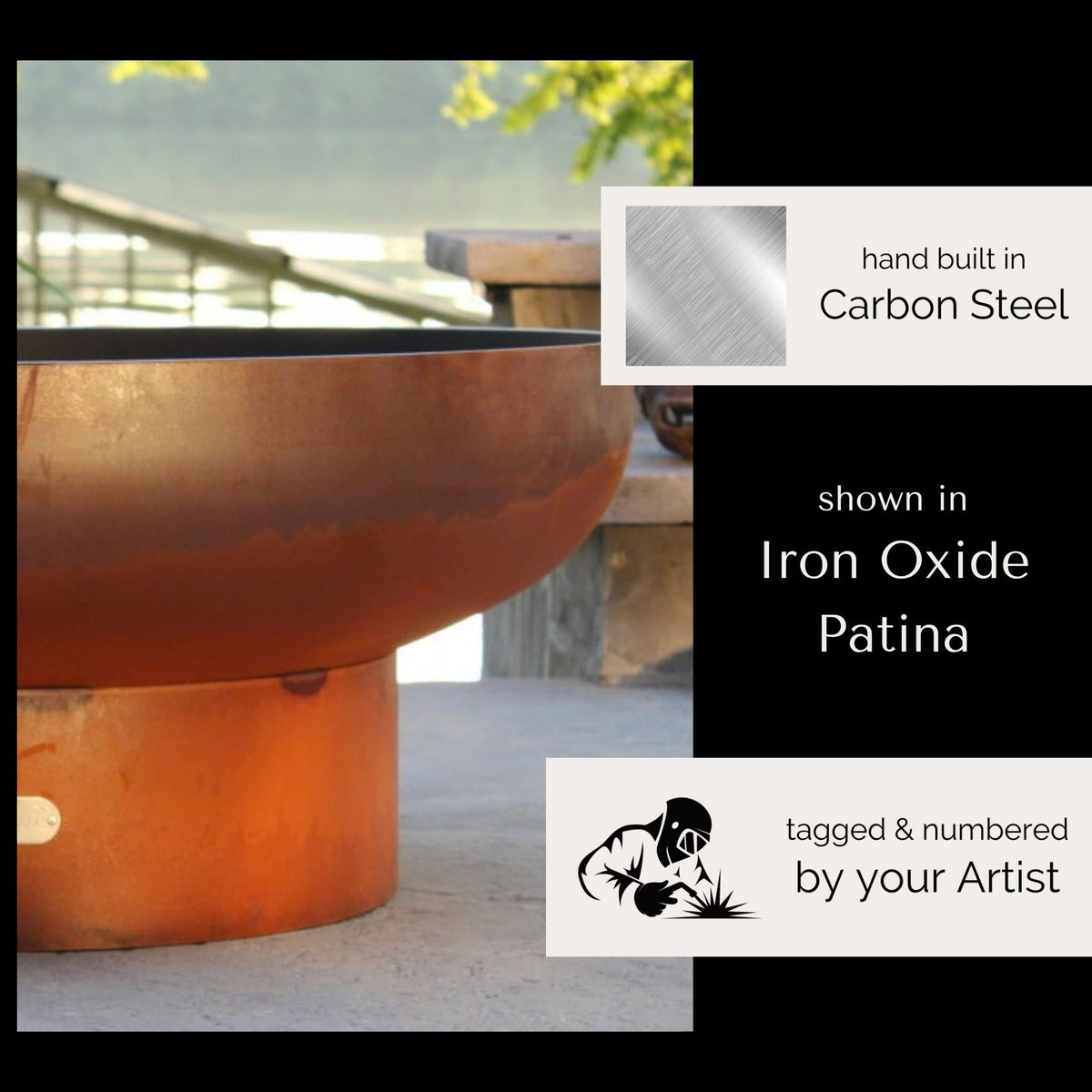 Low Boy Gas Fire Pit in Steel - Fire Pit Art