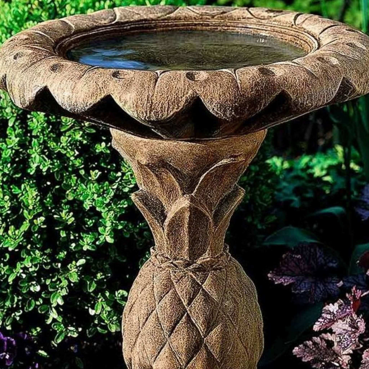 Pineapple Concrete Bird Bath - Campania #B013