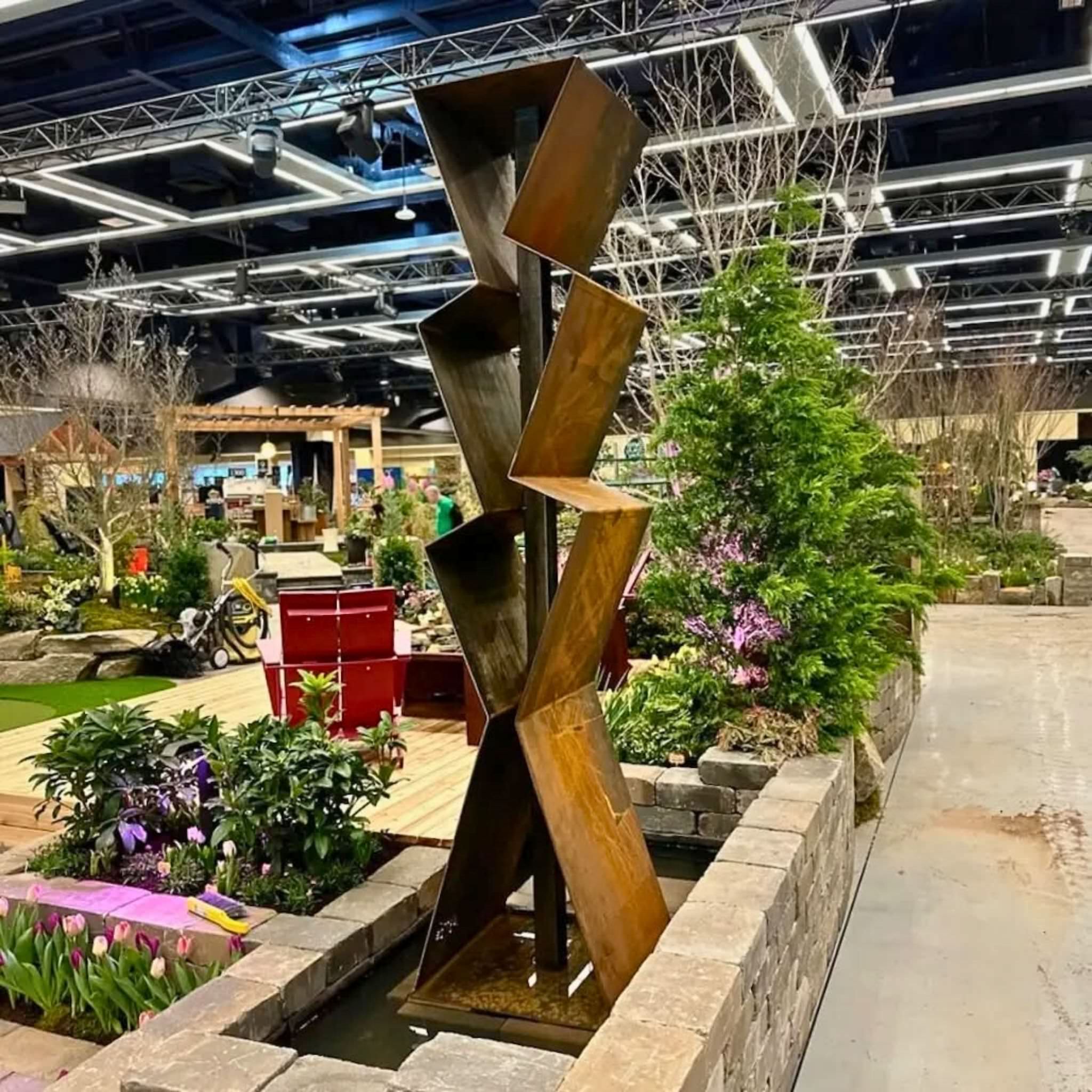 F3 Modern Fountain in Corten Steel