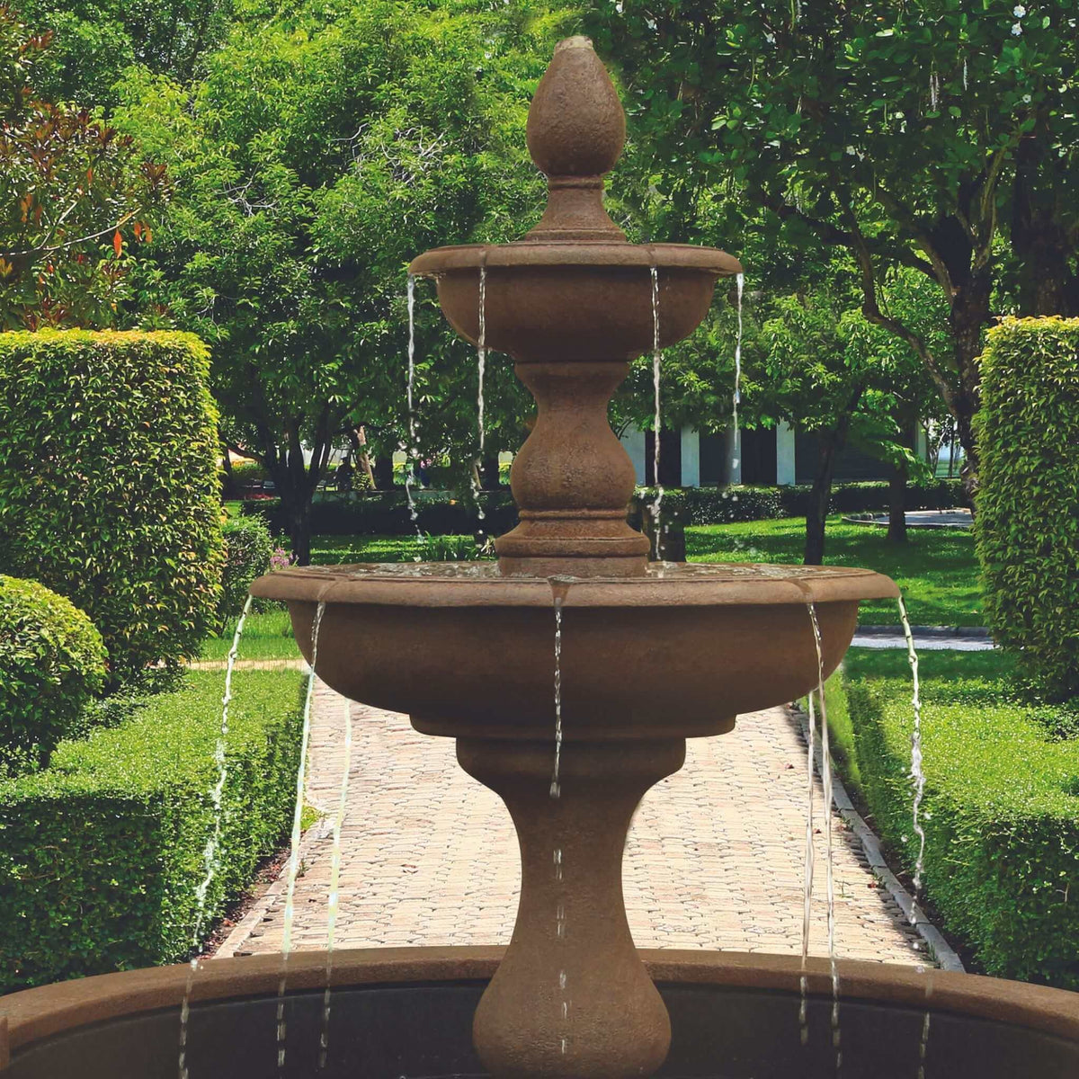Vicenza 2-Tier Concrete Fountain w/ Pool - Massarellis #3670