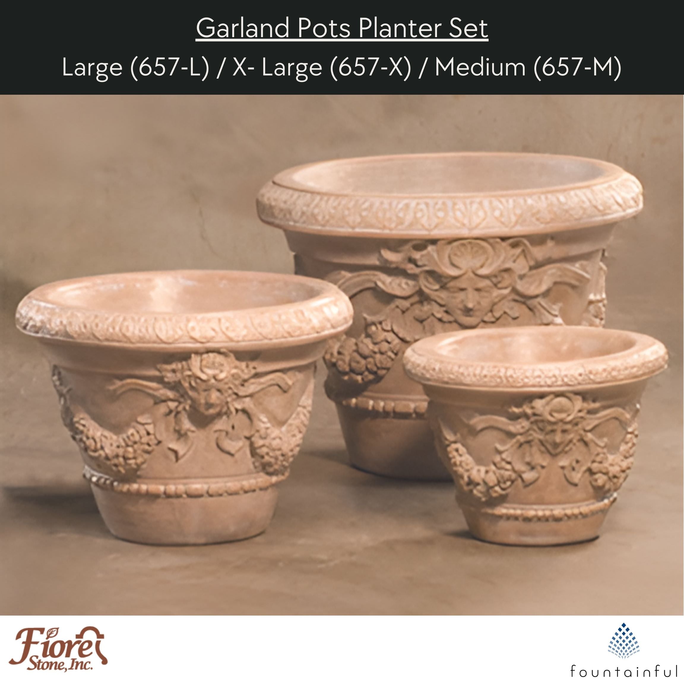 Garland Pot Concrete Planters - Fiore #657