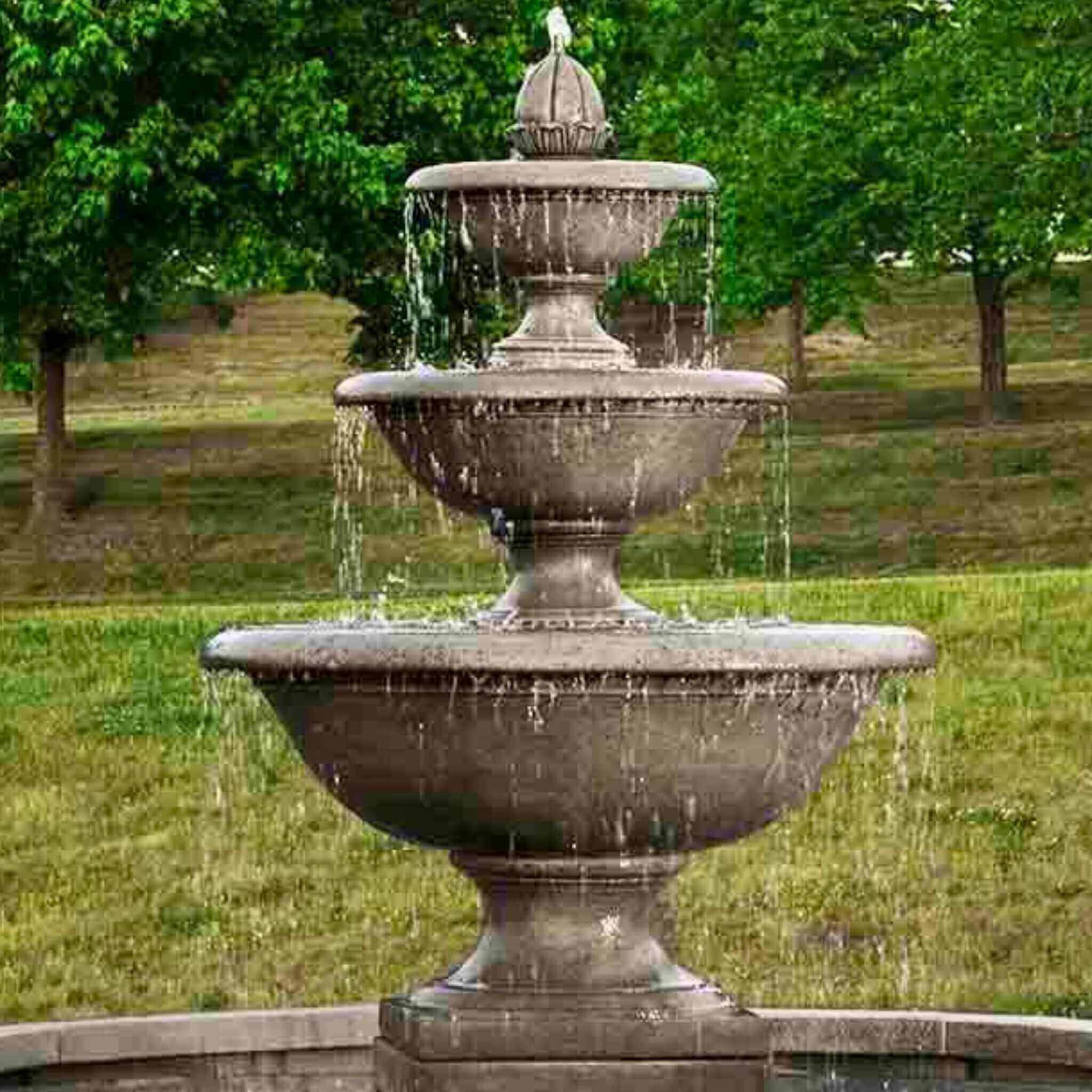 Monteros 3-Tier Concrete Fountain in Basin- Campania #FT270