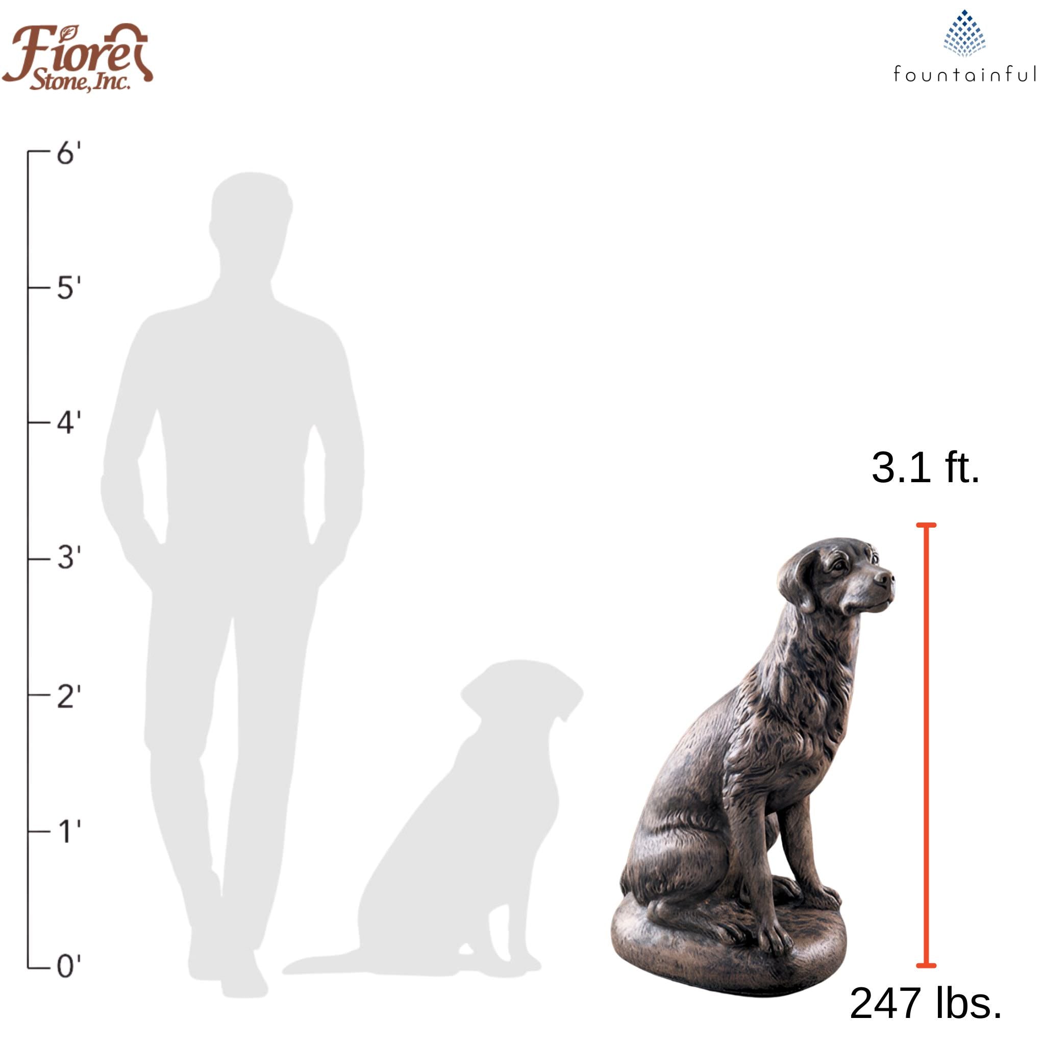 Labrador Concrete Garden Statue - Fiore #502