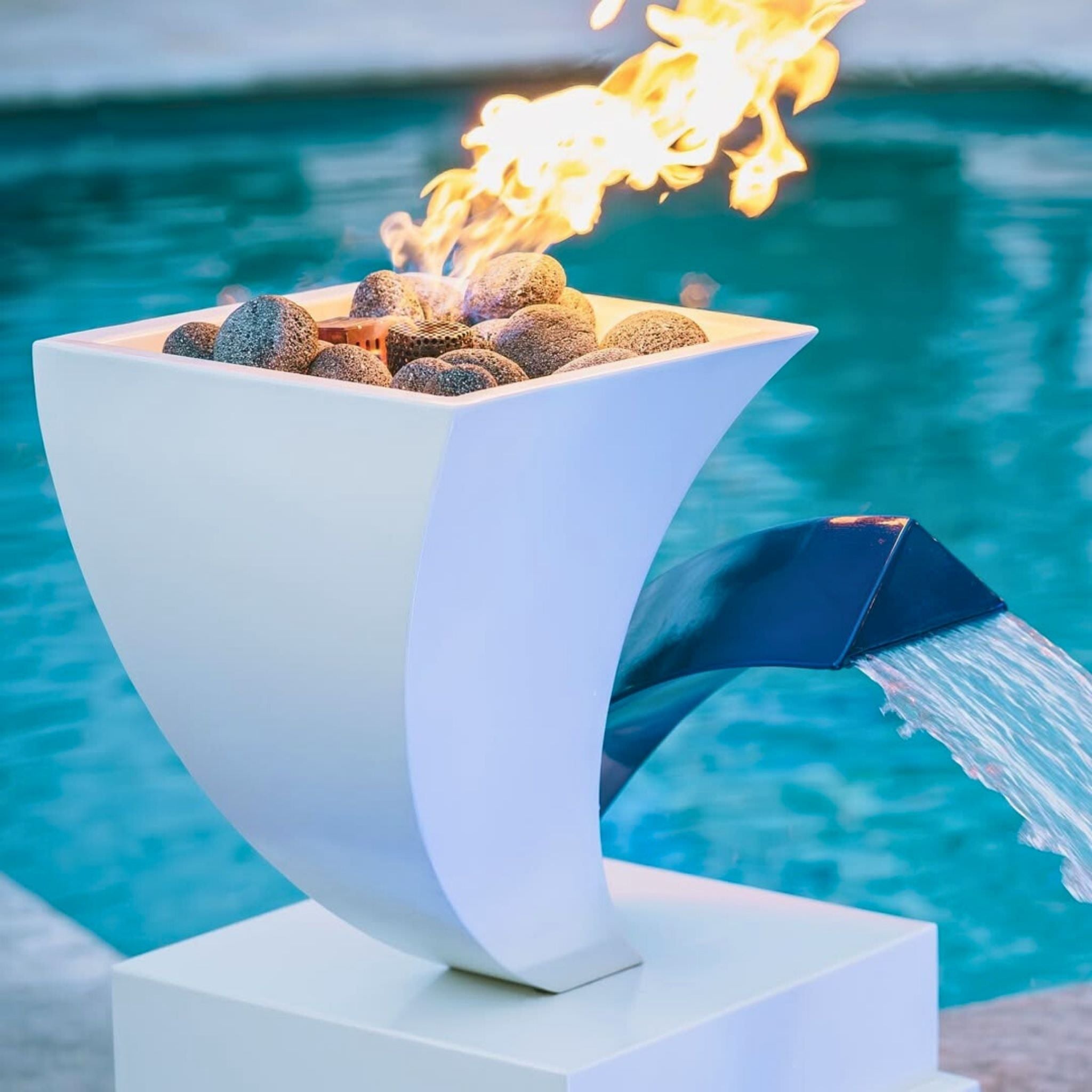 Designer Series #12 Steel Fire & Water Feature - Outdoor Plus