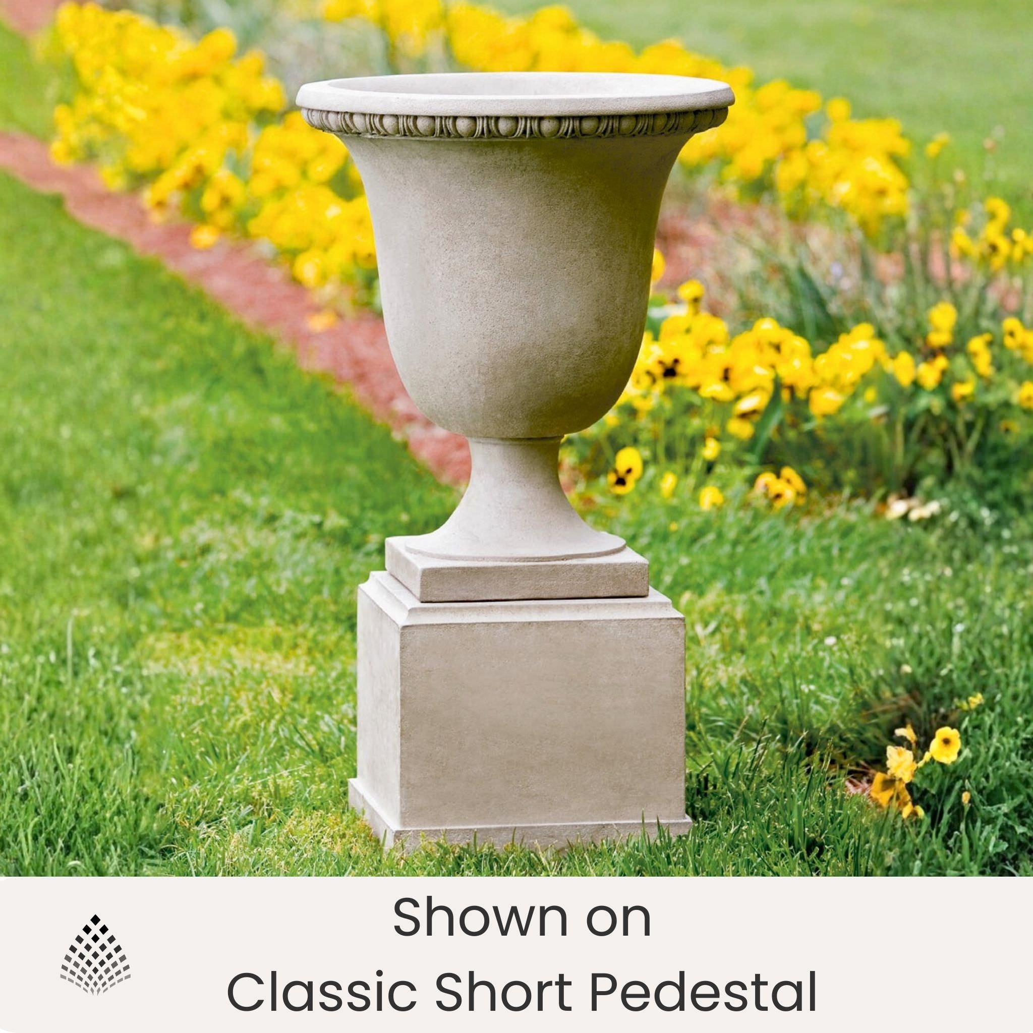 Williamsburg Egg & Dart Concrete Urn Planter - Campania #P467