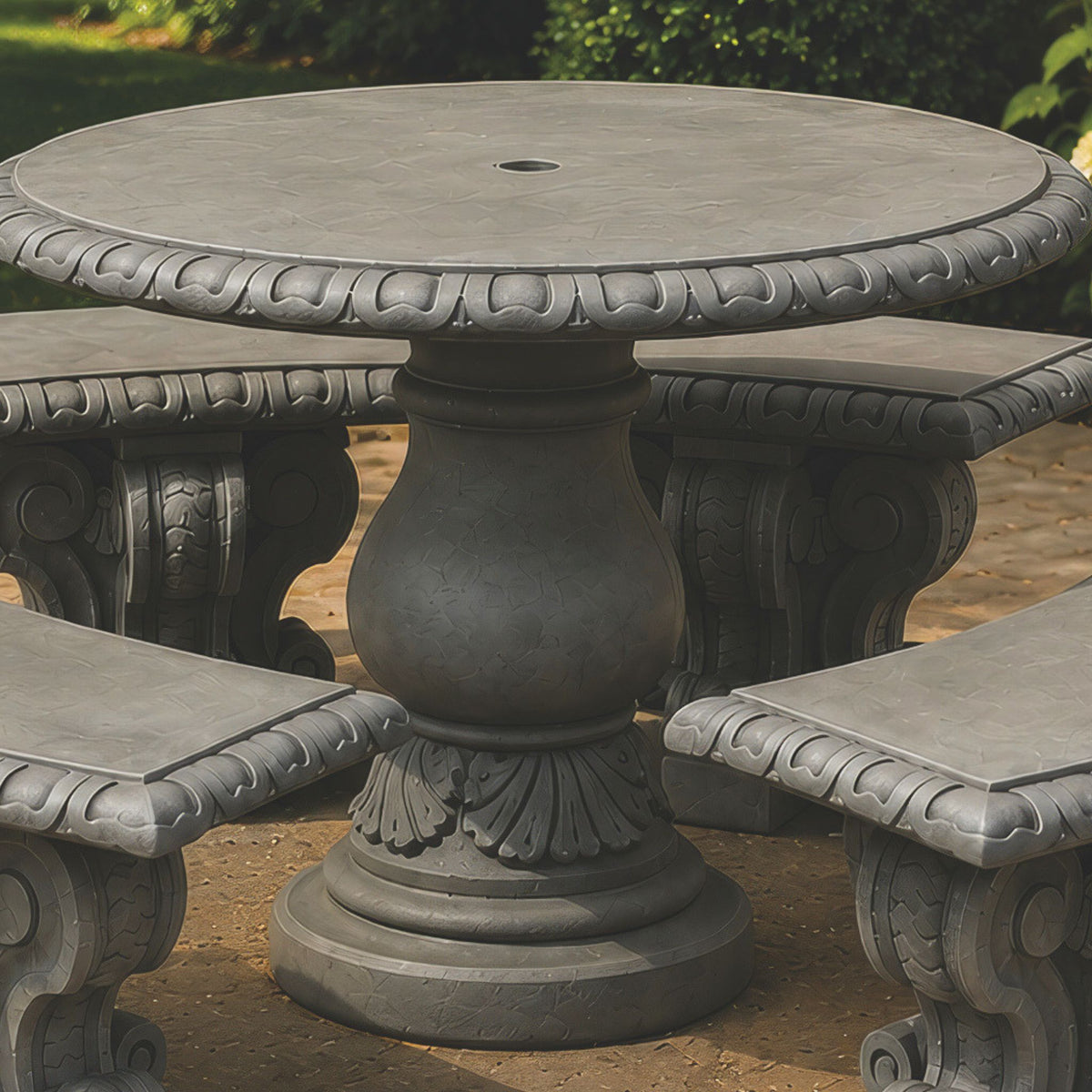 Verona Concrete Table & Bench Set - Massarellis #4850