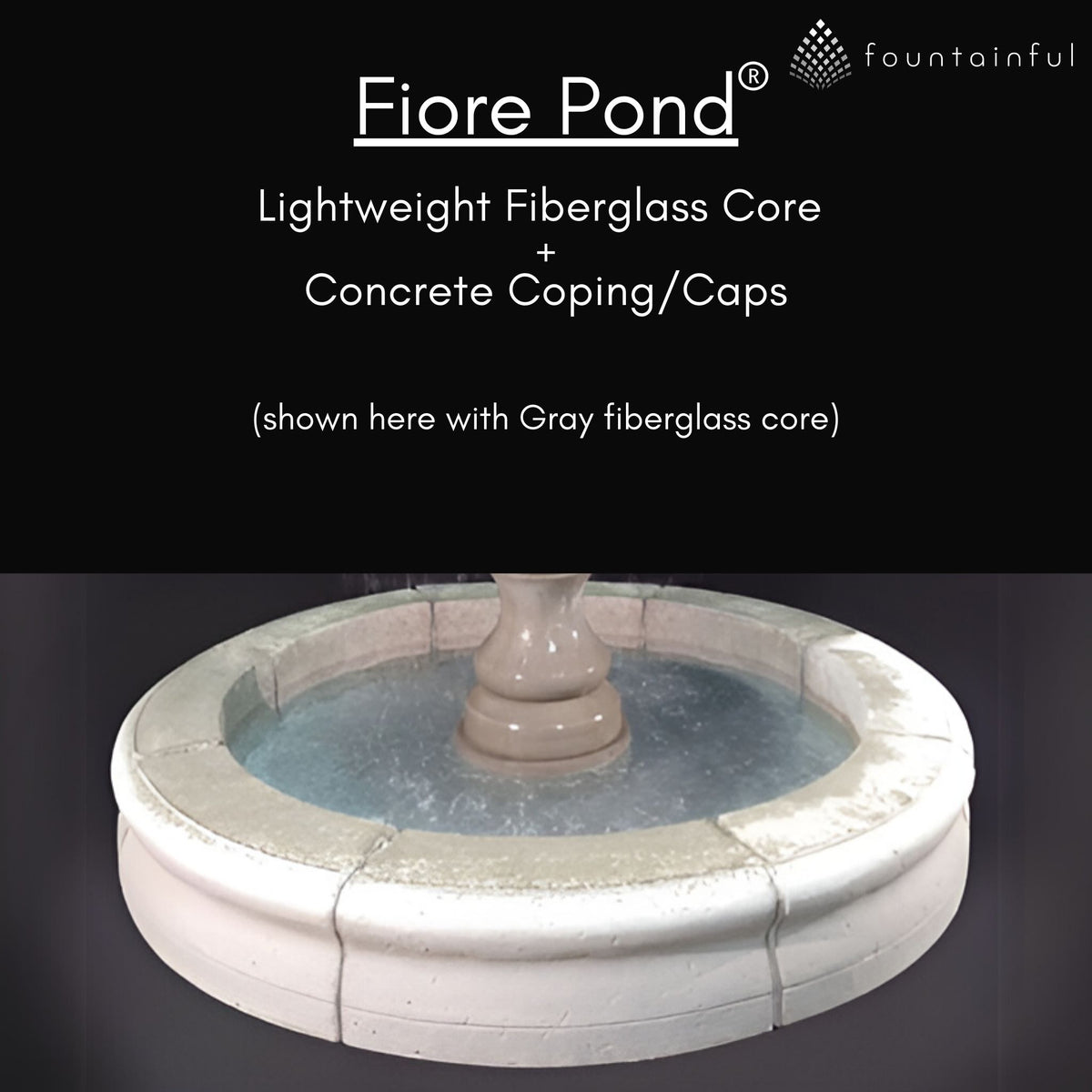 Monaco 3-Tier Concrete Pond Fountain - Fiore #LG169FR