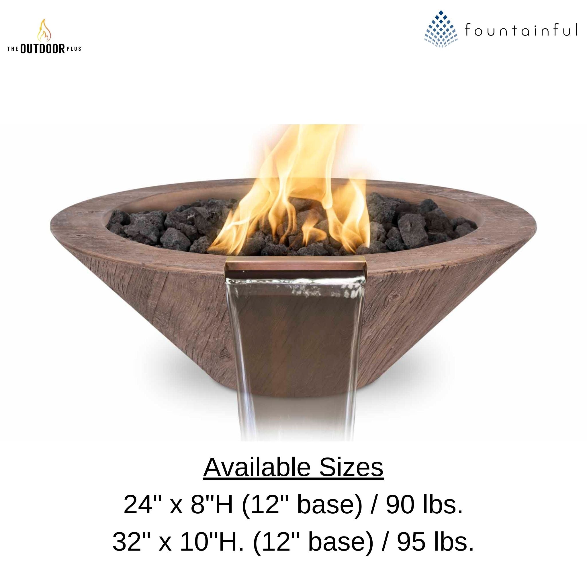 Cazo "Woodgrain" Concrete Fire & Water Bowl - The Outdoor Plus