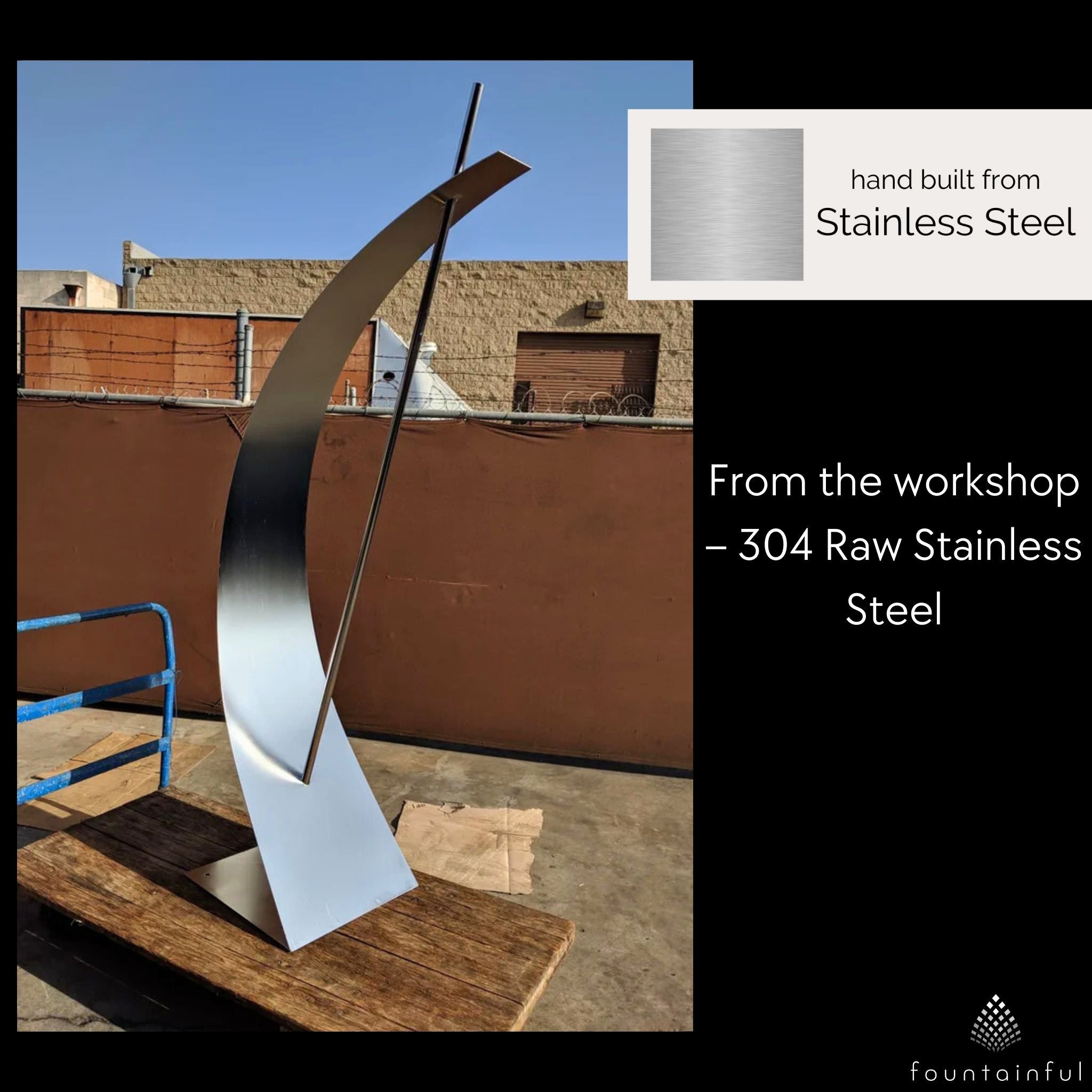 Wave-2 Modern Fountain in Steel