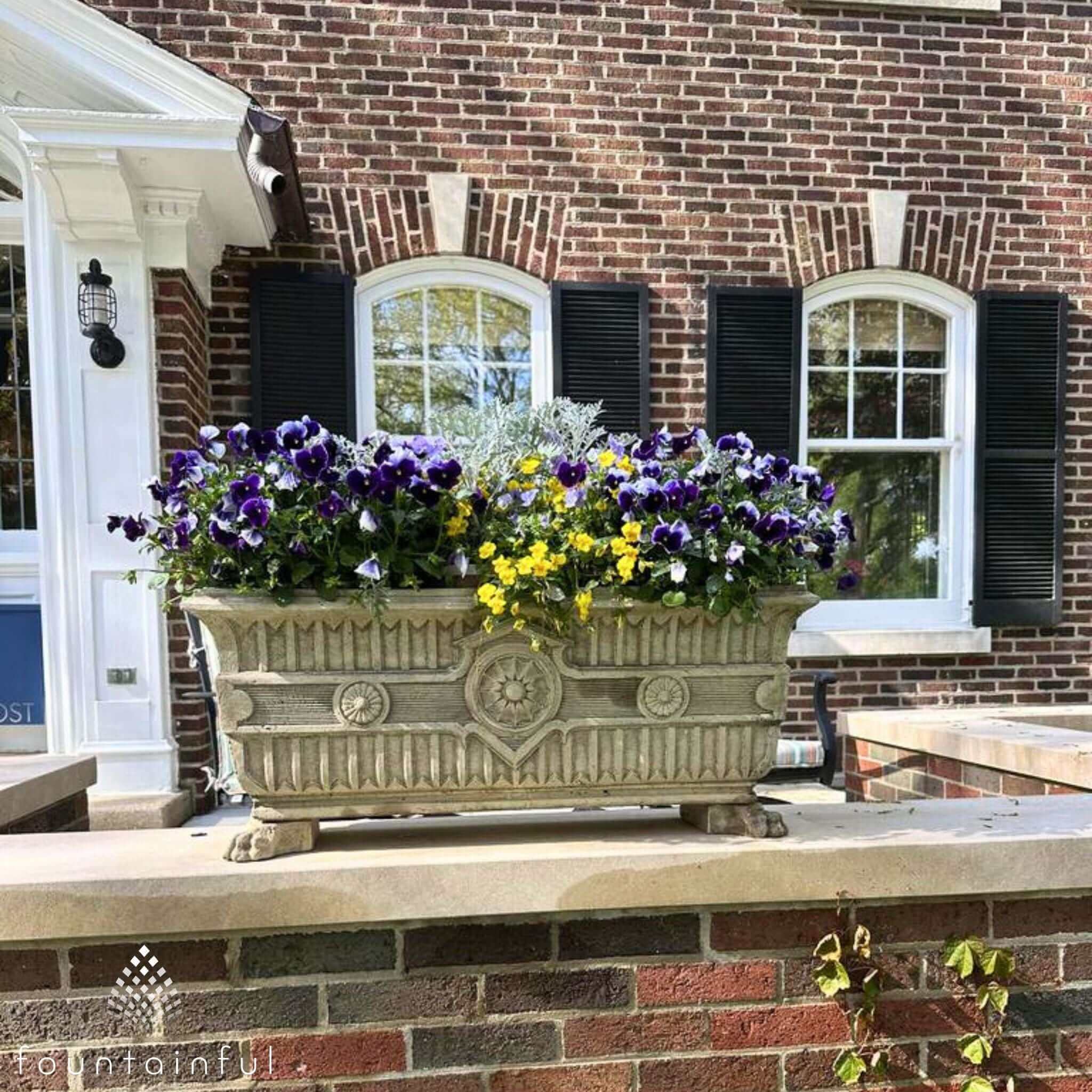 Smithsonian Eastlake Fern Concrete Box Planter - Campania #P533