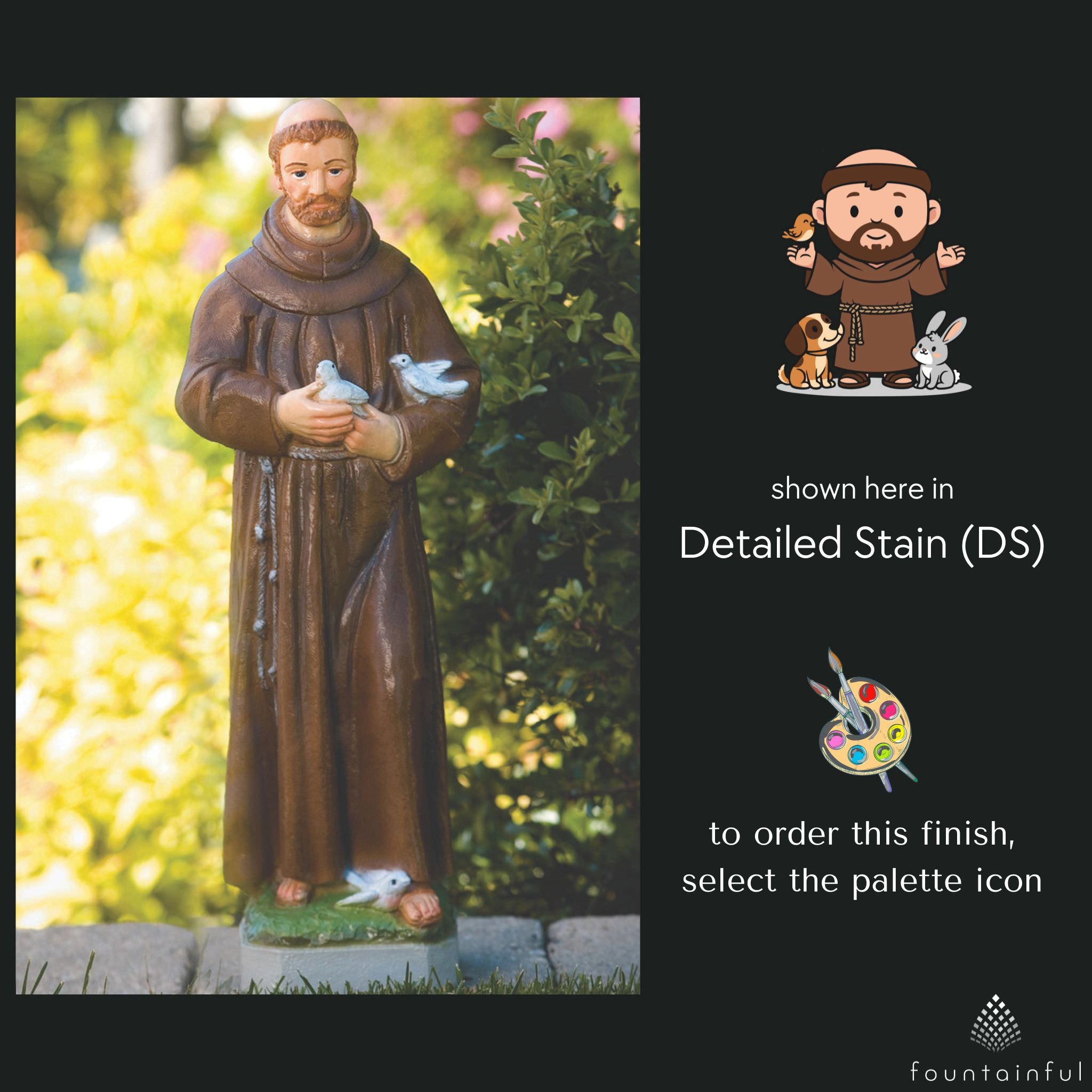 St. Francis with Birds Concrete Statue - Massarellis #137526