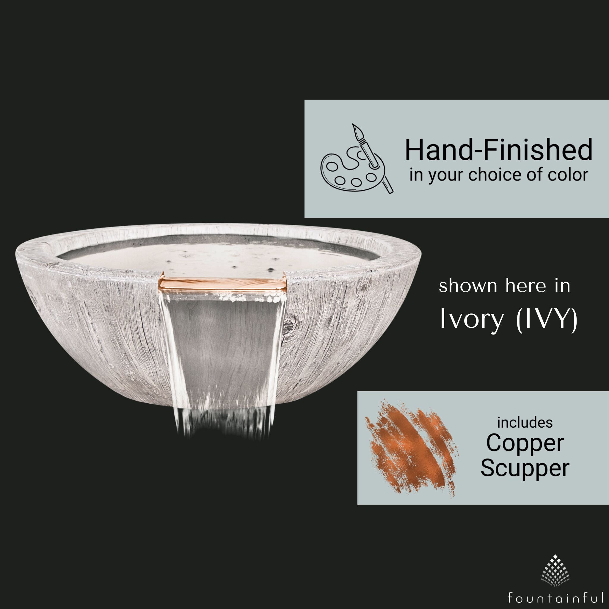 Sedona "Woodgrain" Concrete Water Bowl - The Outdoor Plus