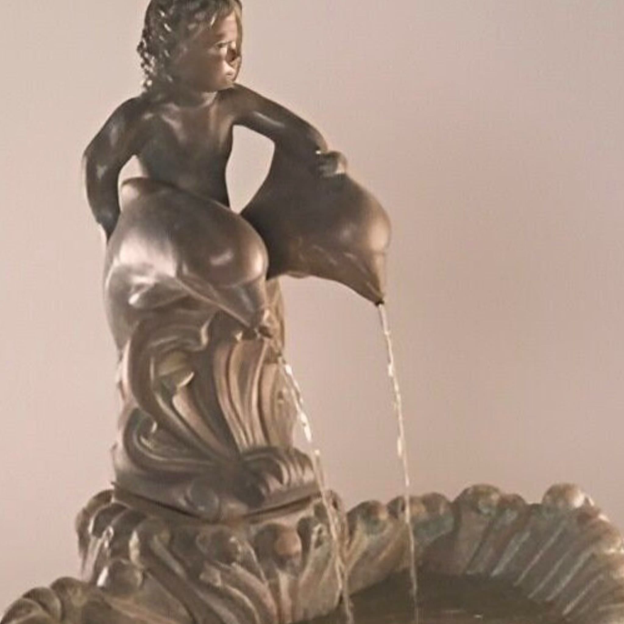 Boy on Dolphins Concrete Fountain - Fiore #279