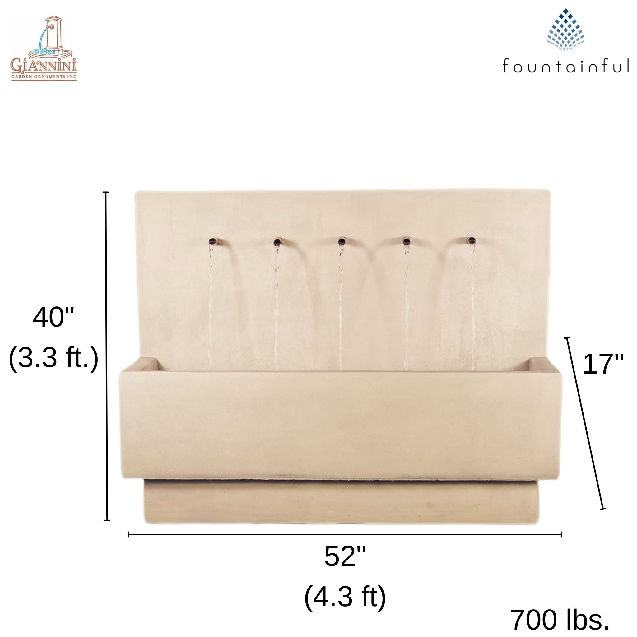 Penta Concrete Wall Fountain - Giannini #1747