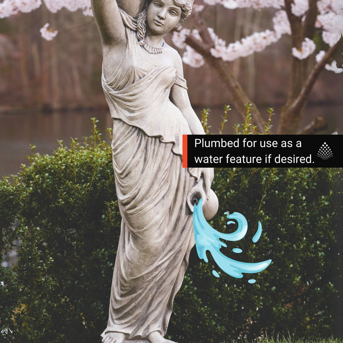 Large Grecian Lady Concrete Garden Statue - Massarellis #7460