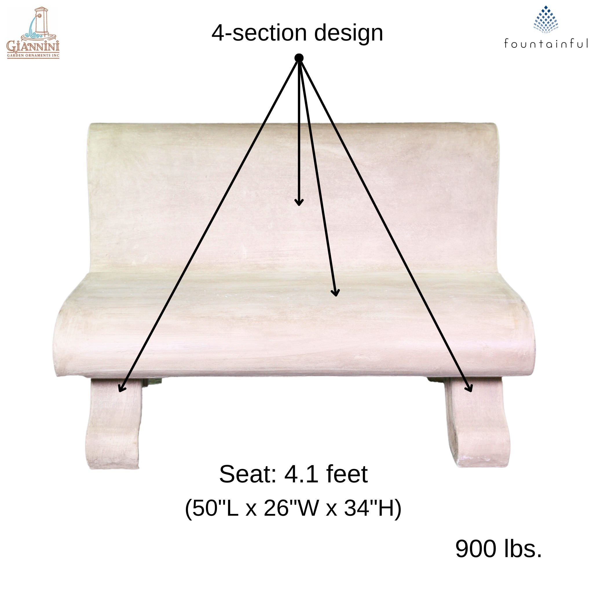 Moderna Concrete Garden Bench - Giannini #578