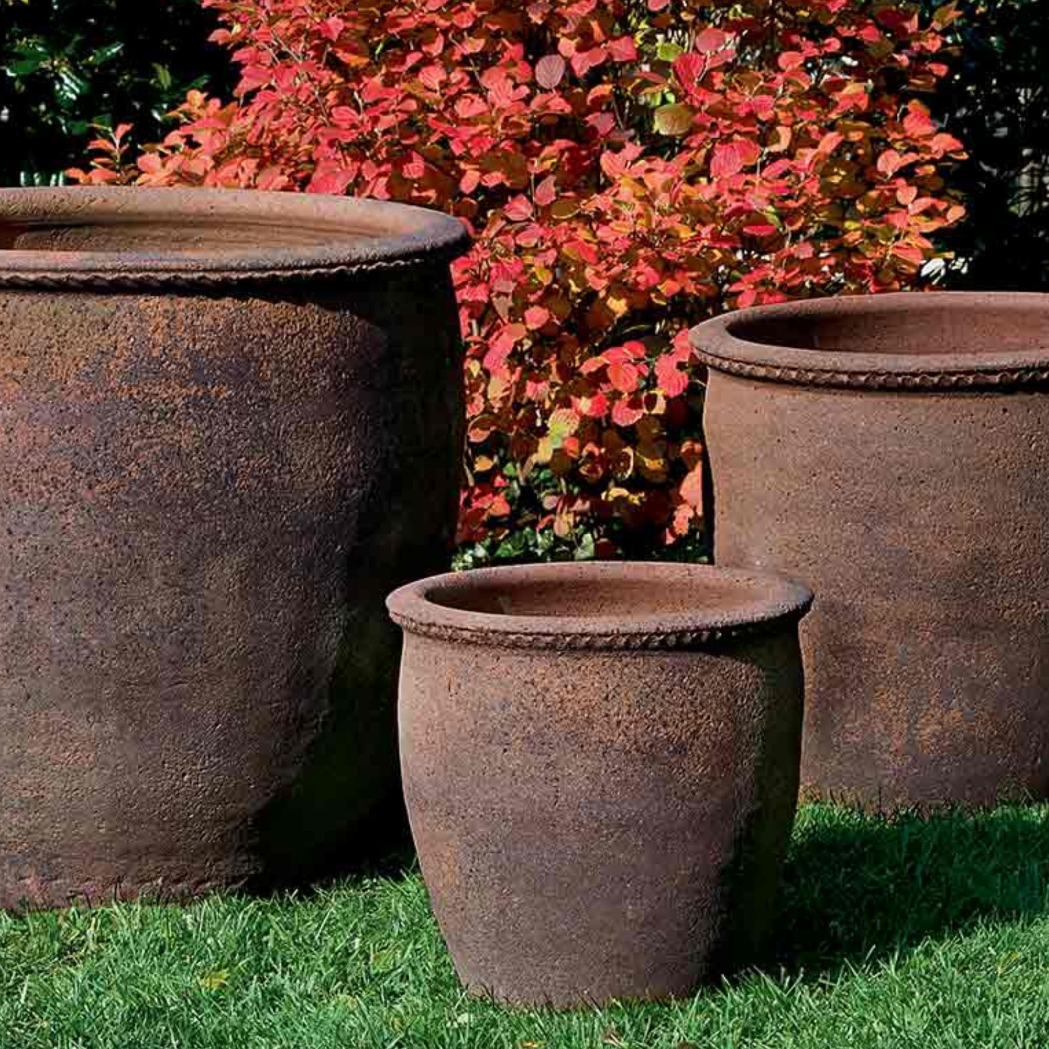 Egg Pot Set of 3 Terra Cotta Planters - Campania #316336