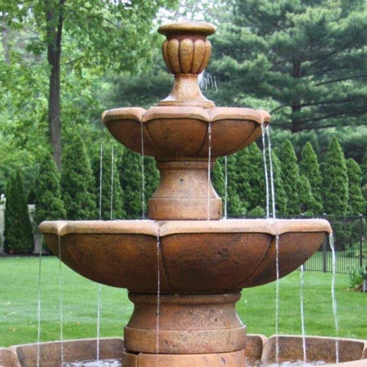 Charlotte 3-Tier Concrete Fountain - Massarellis #3757