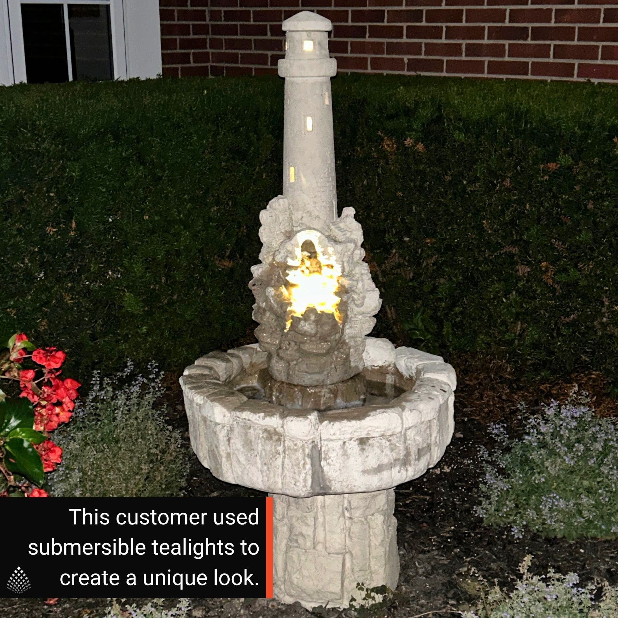 Lighthouse on Cliff Concrete Fountain - Fiore #277