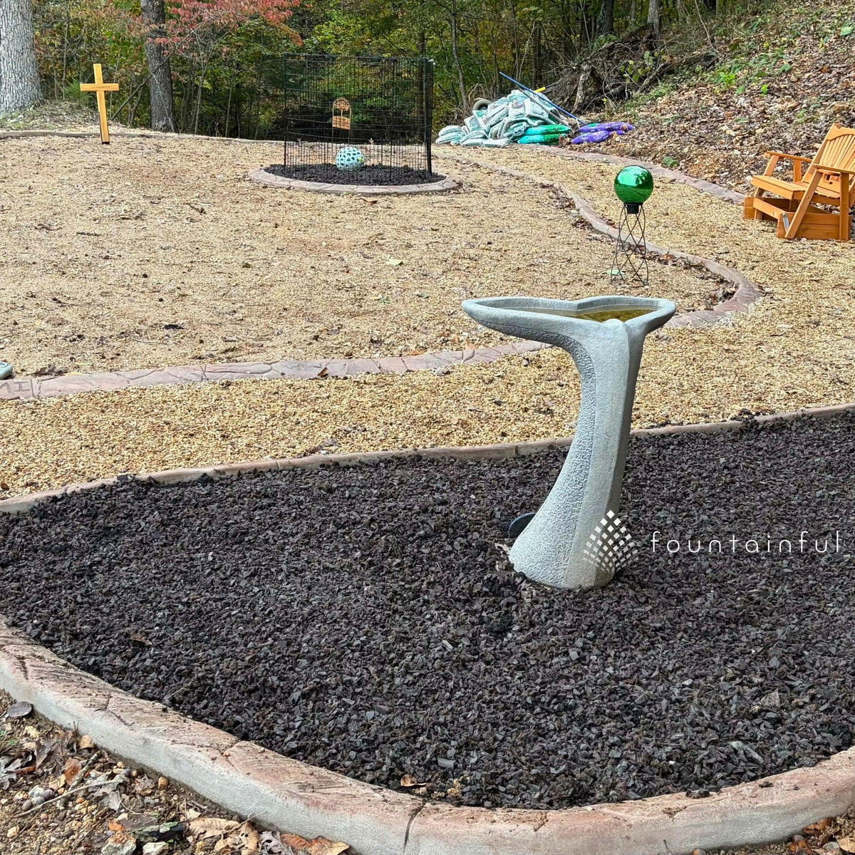 Tales of the Sea Concrete Bird Bath - Massarellis #9745