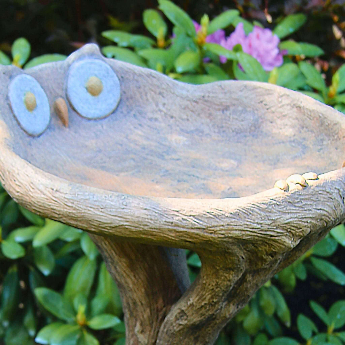 Owl Concrete Bird Bath - Massarellis #9754