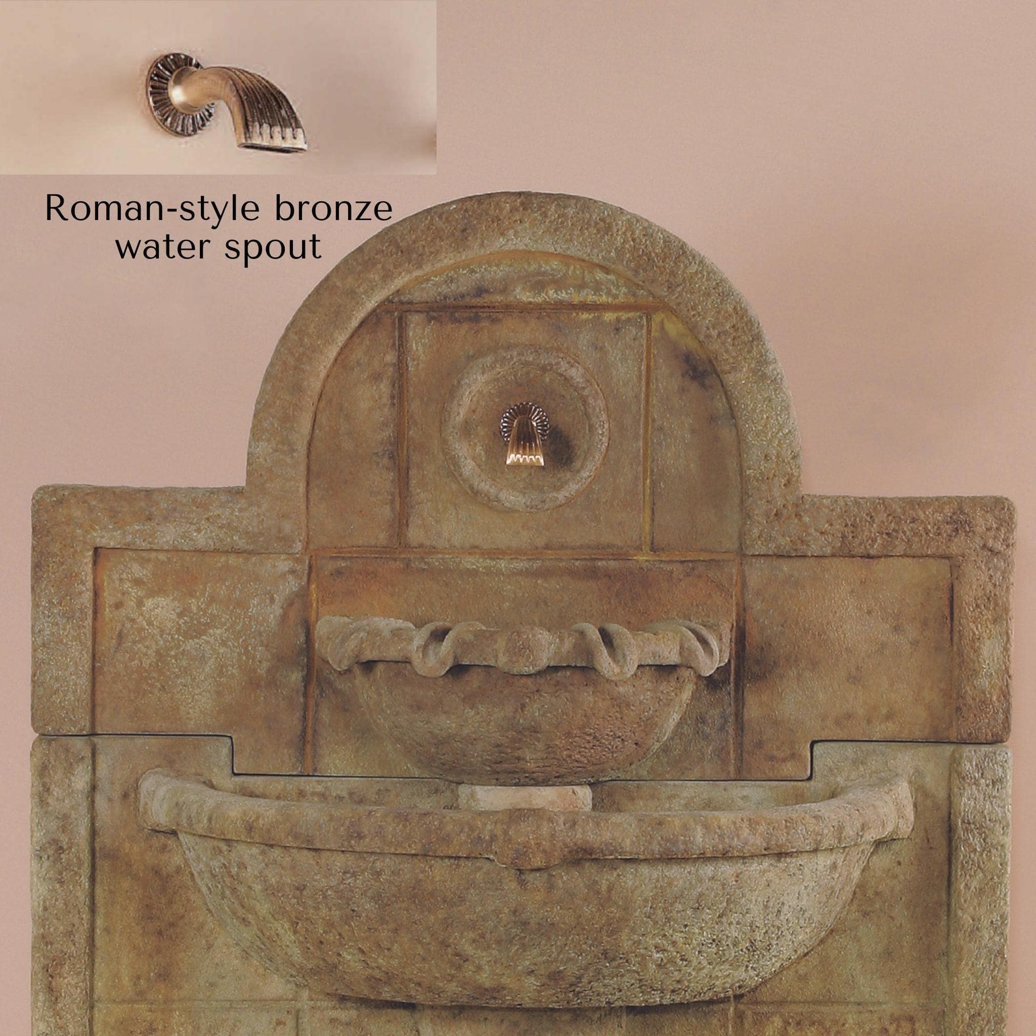 Terme Del Foro Concrete Wall Fountain - Giannini #1136