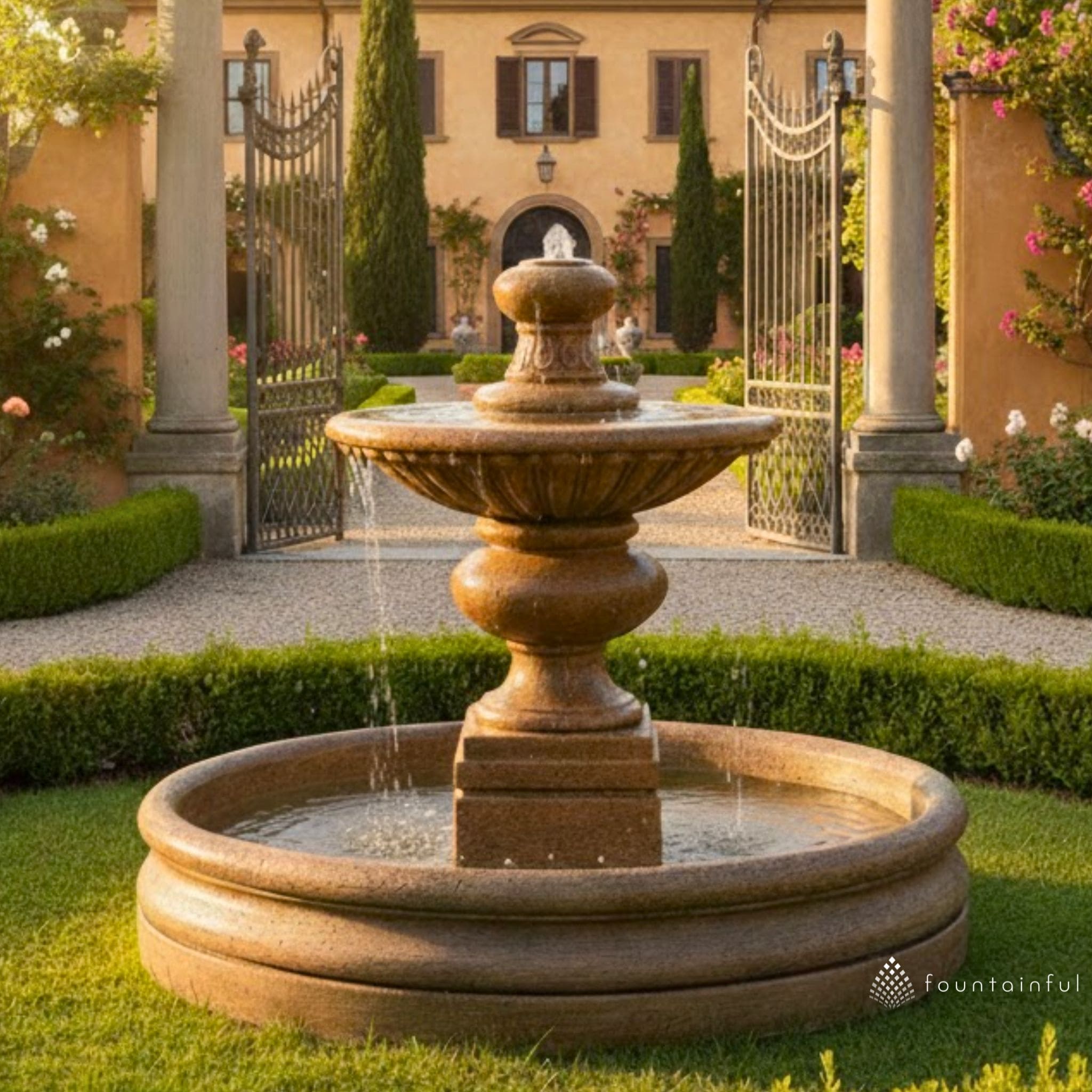Formal Garden Fountain w/46" Basin - Fiore #2072F46
