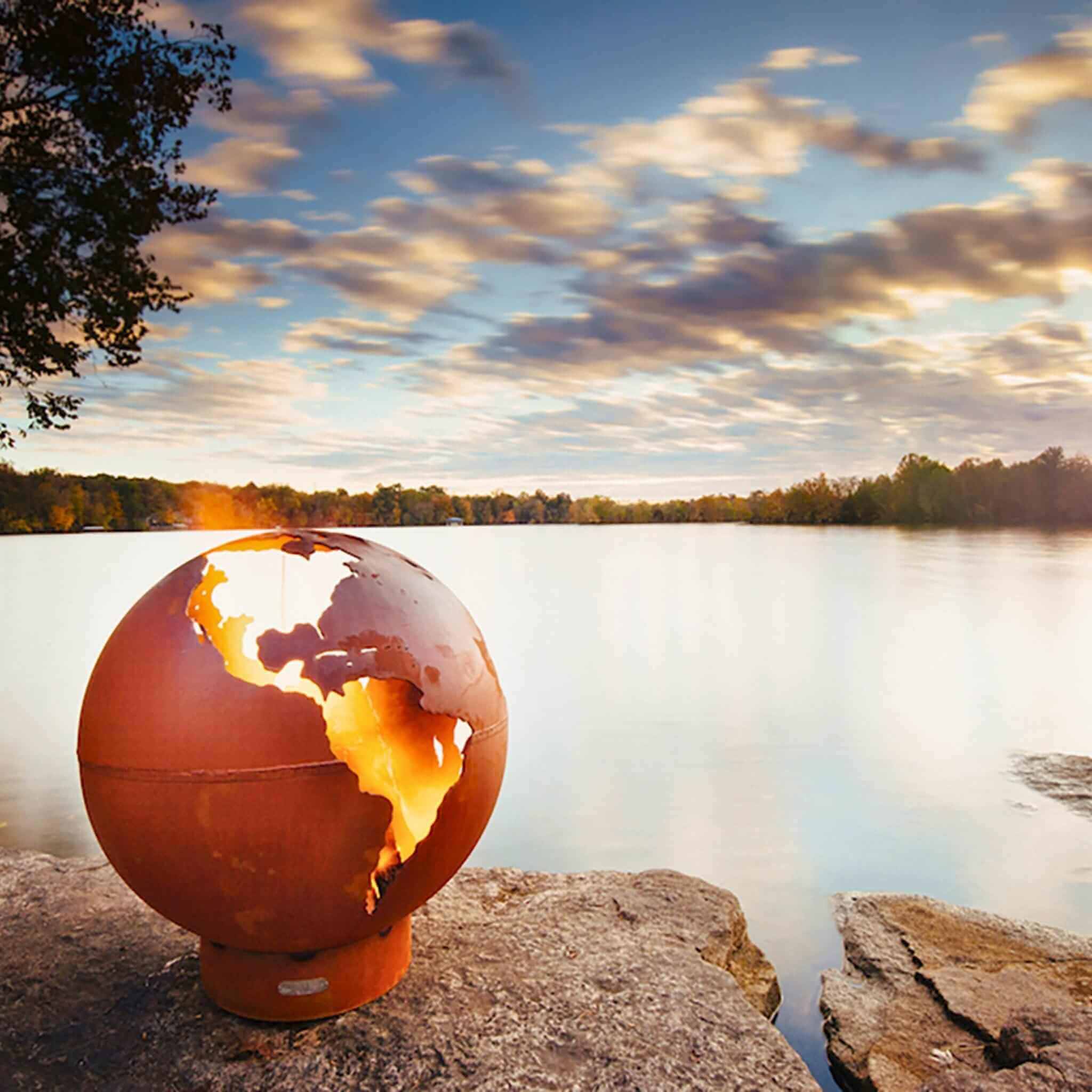 Third Rock Gas Fire Pit in Steel - Fire Pit Art