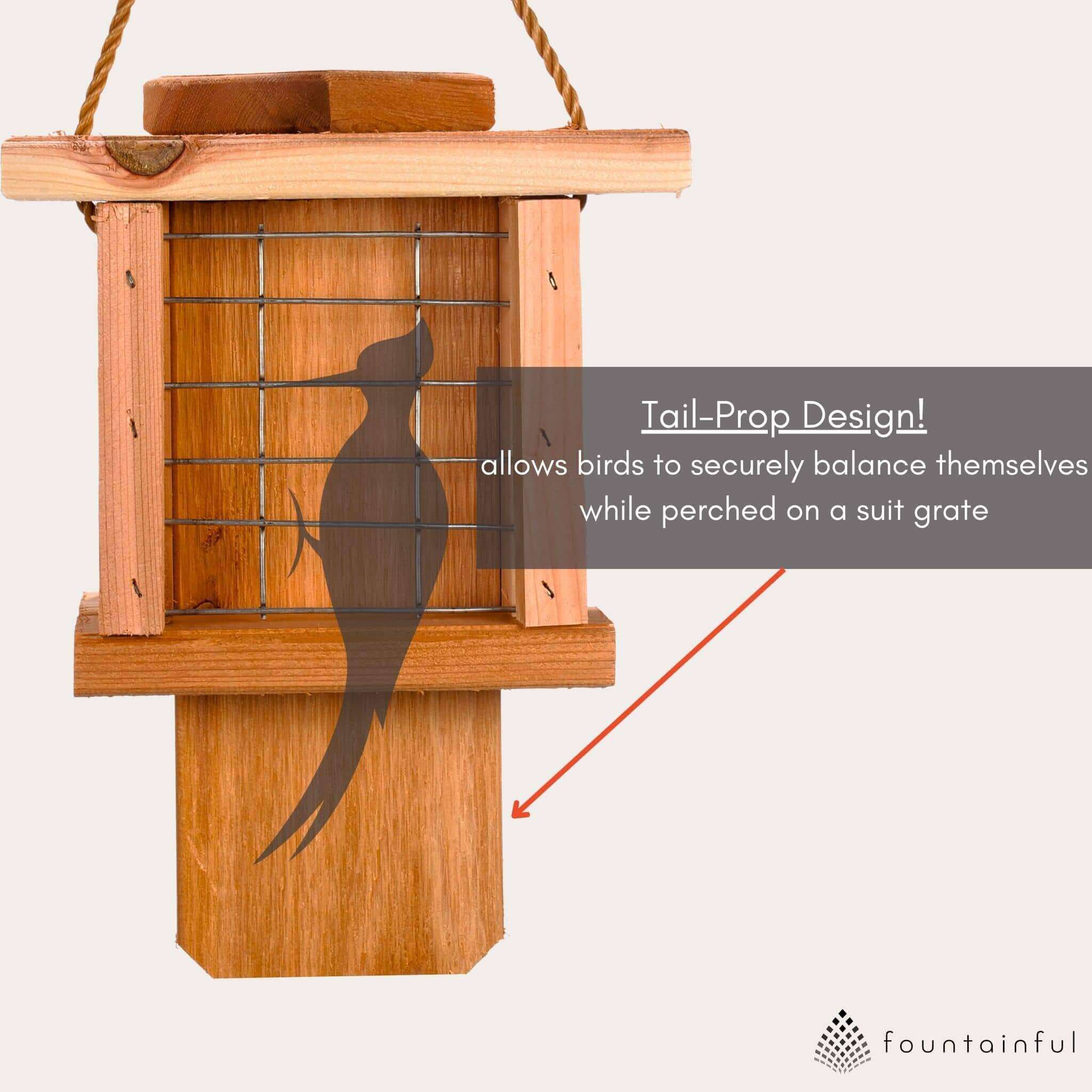 Suet 2-Cake Hanging Bird Feeder - Cedar Wood | Winter Woodworks