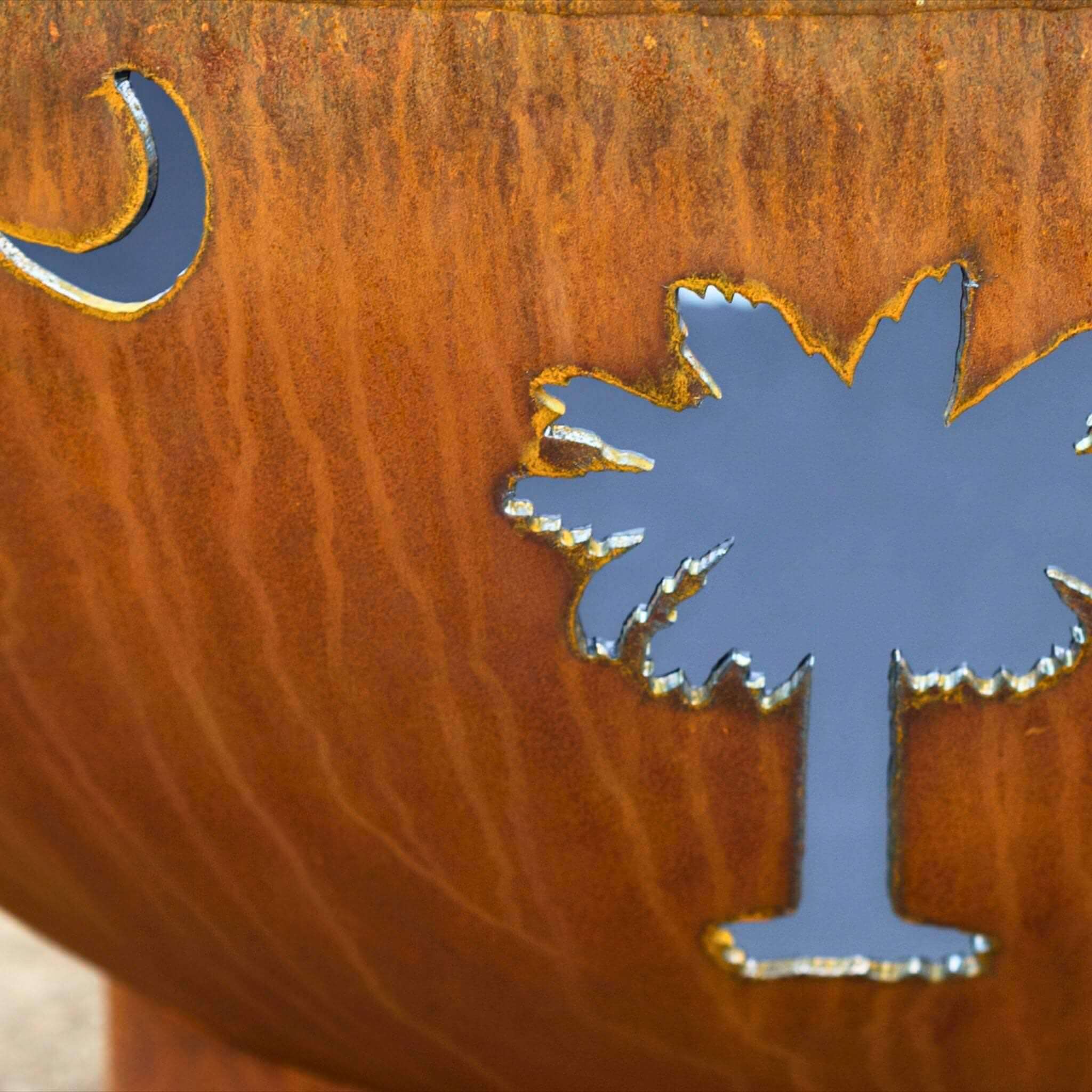 Tropical Moon Wood Burning Fire Pit in Steel - Fire Pit Art