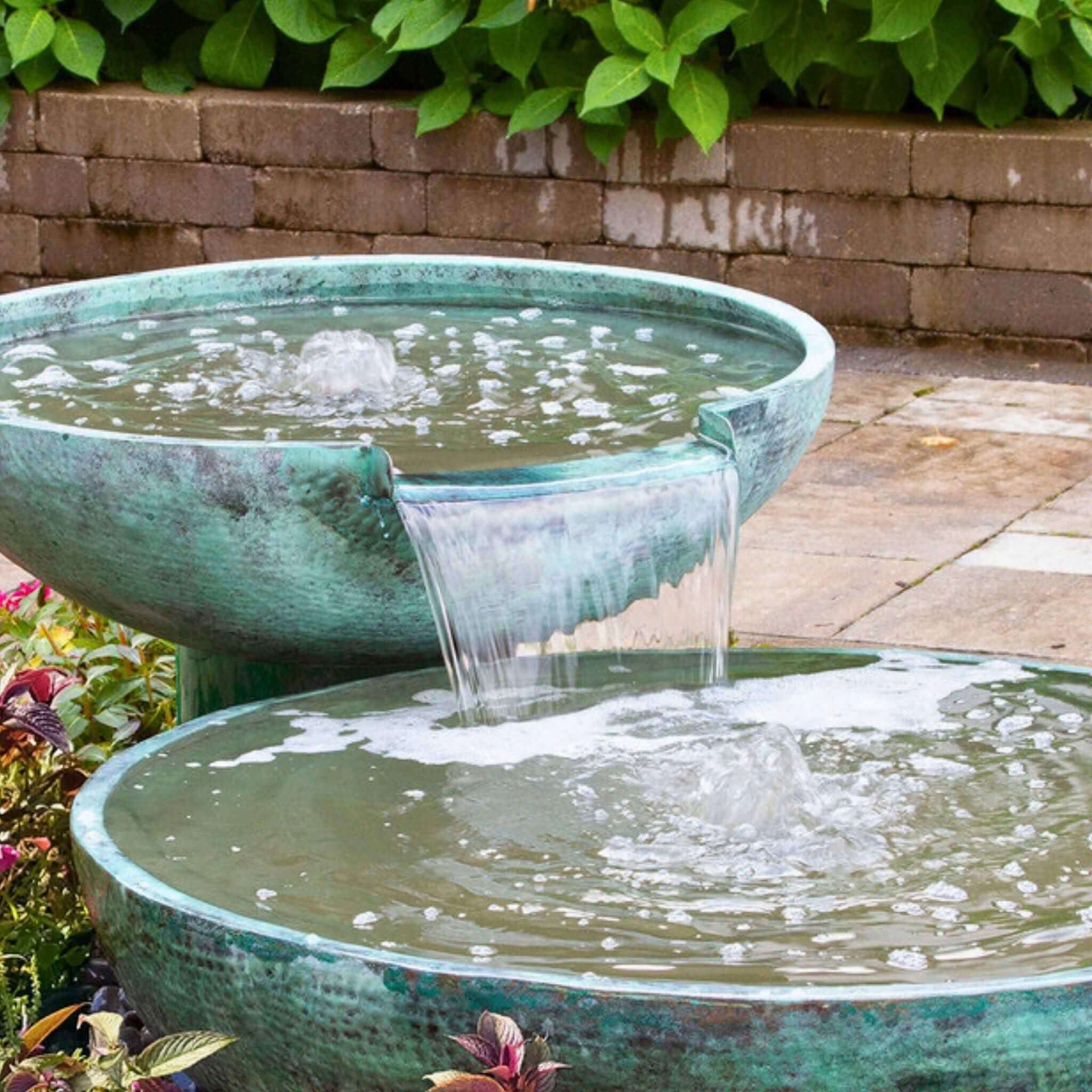 Double Spillway Brass Bowl Fountain - Complete Kit - Blue Thumb