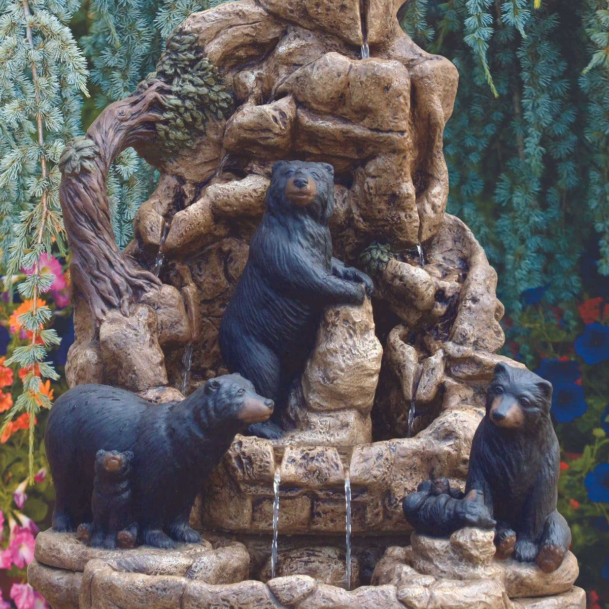 Bears Wildlife Concrete Fountain - Massarellis #3351