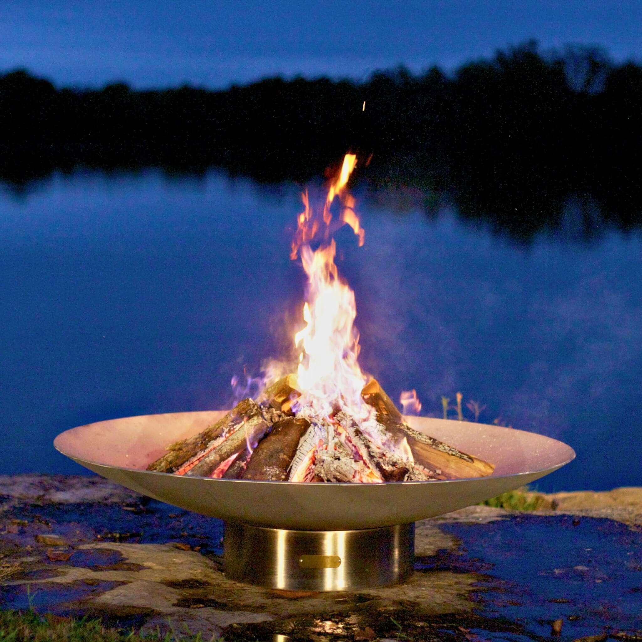 Bella Vita Series Wood Burning Fire Pit in Steel - Fire Pit Art