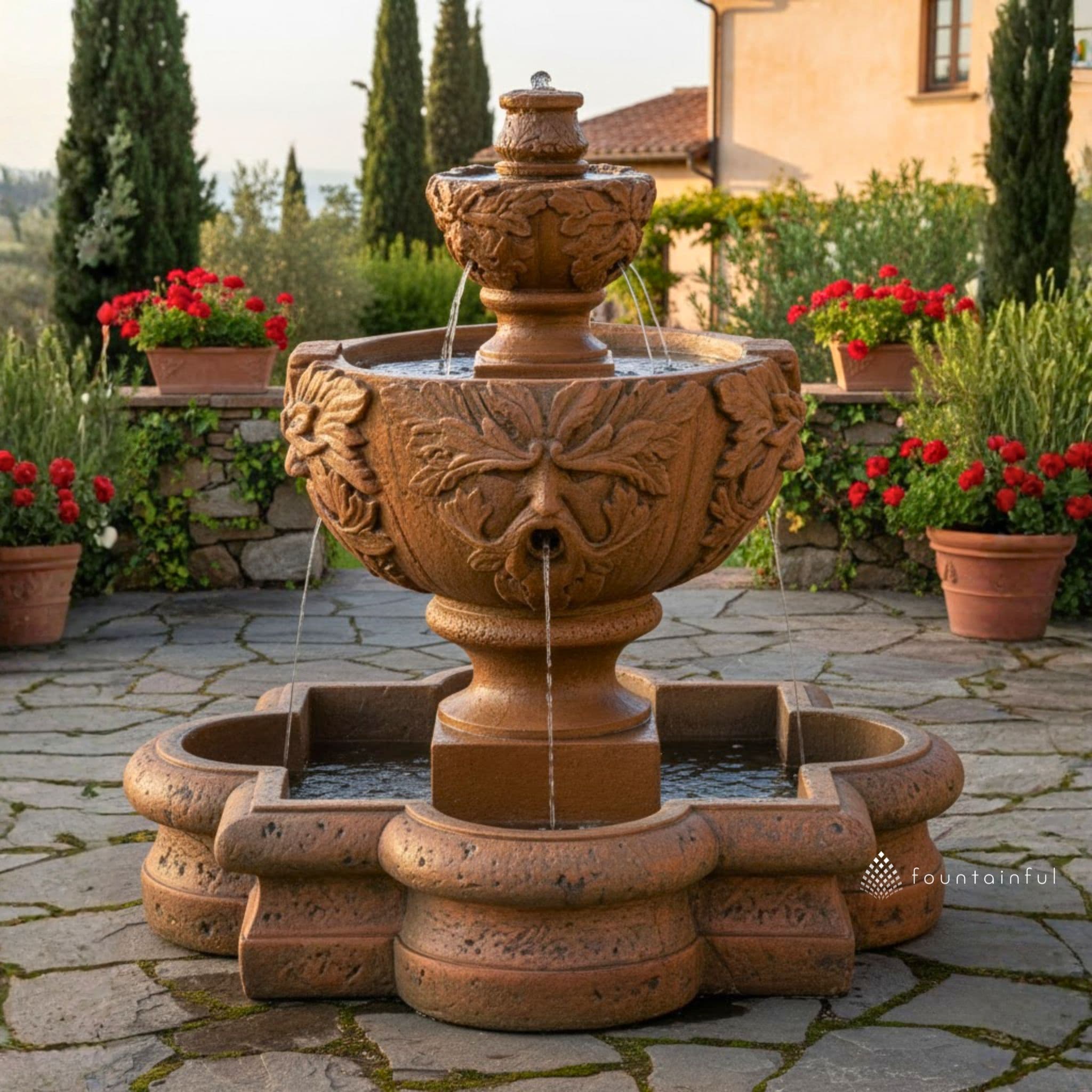 Greenleaf Majesty Concrete Fountain - Fiore #2073