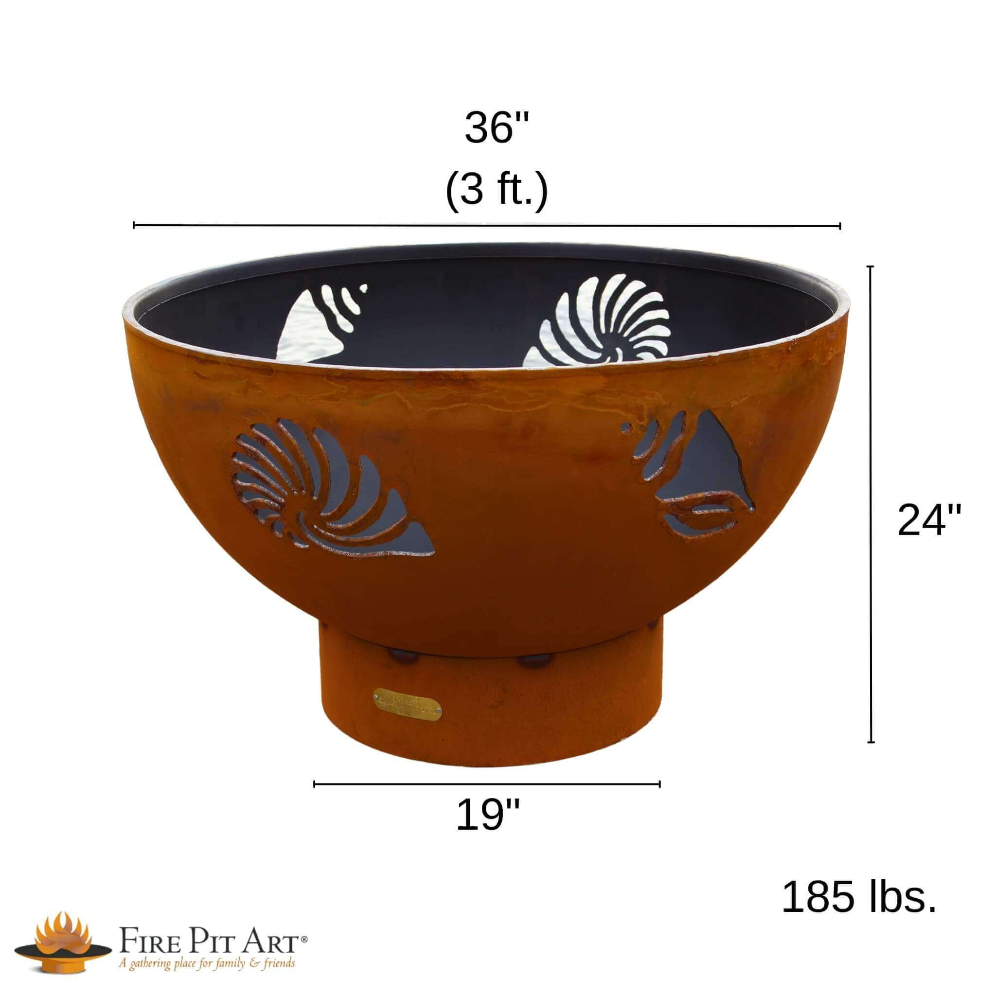 Beachcomber Wood Burning Fire Pit in Steel - Fire Pit Art