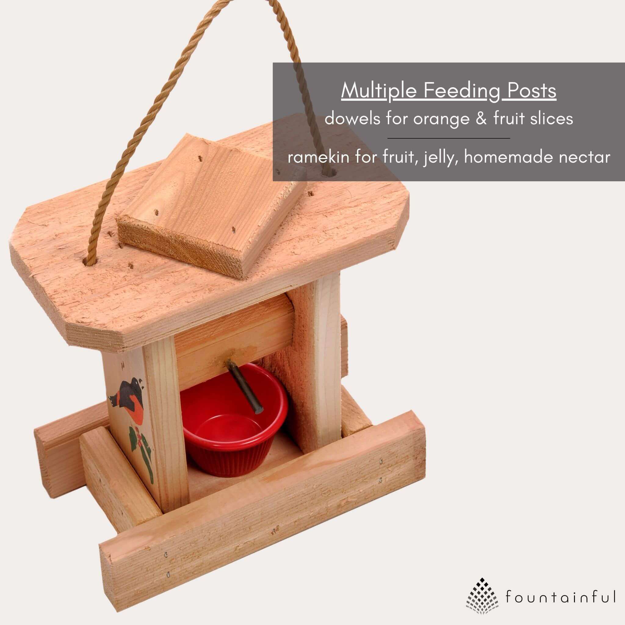 Oriole Hanging Bird Feeder - Cedar Wood | Winter Woodworks