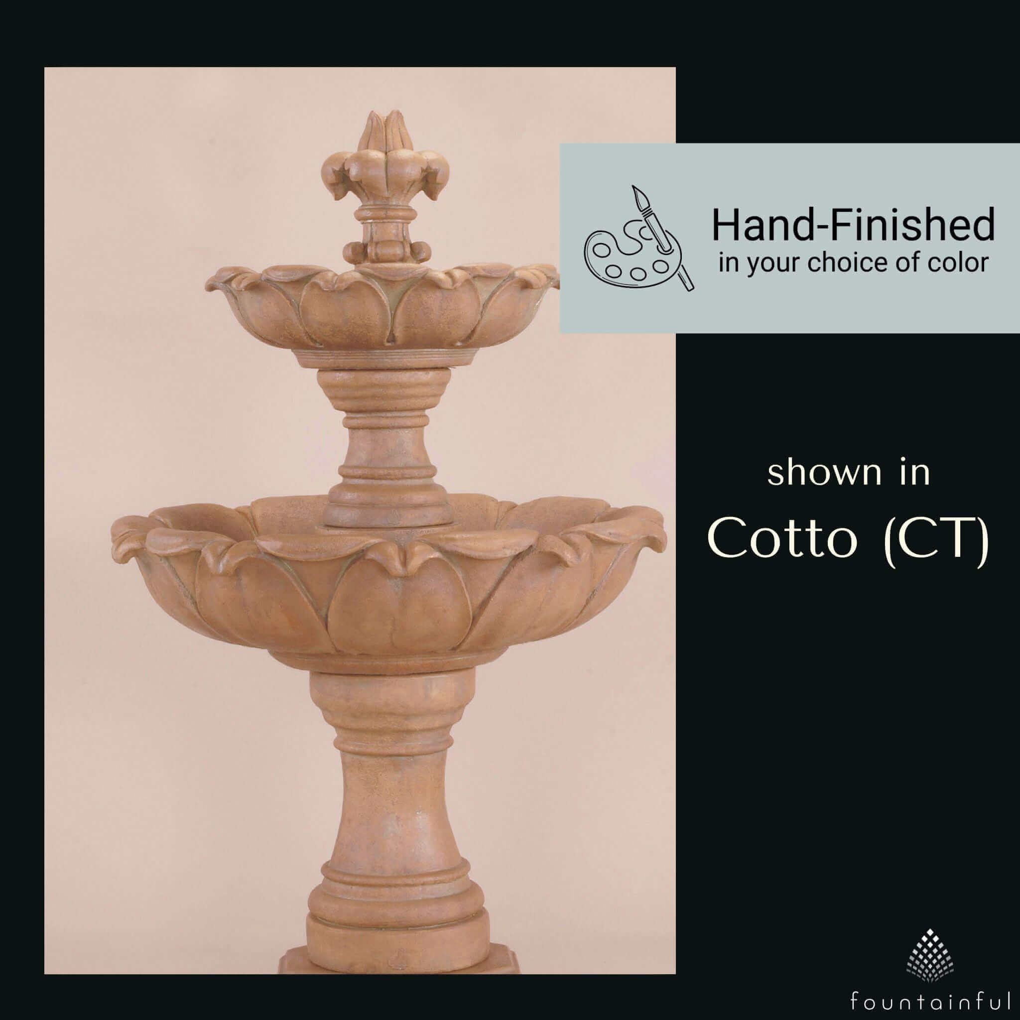 Gardenia 2-Tier Concrete Fountain - Giannini #1214