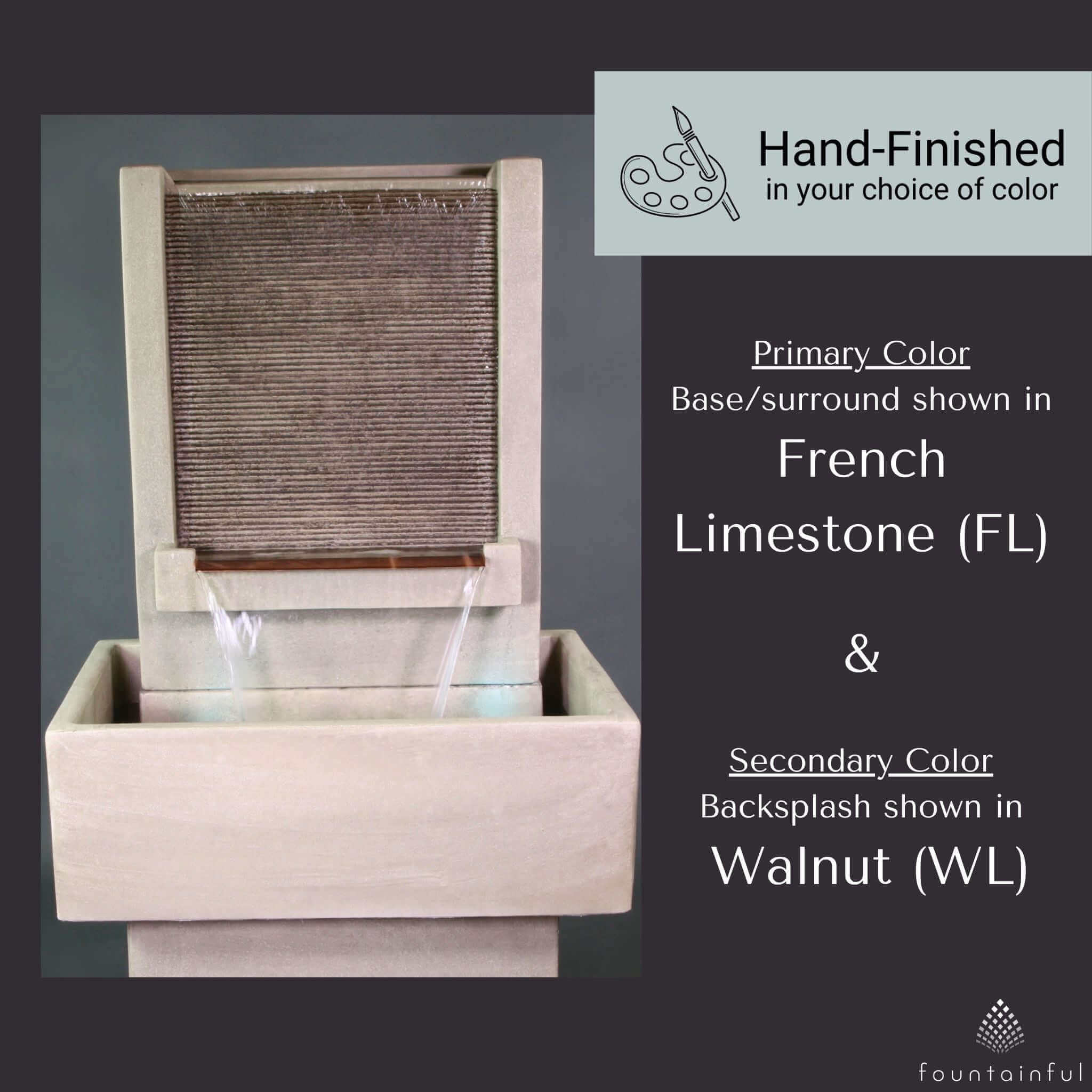 Brentwood Concrete Wall Fountain SHORT with Base - Giannini #1765