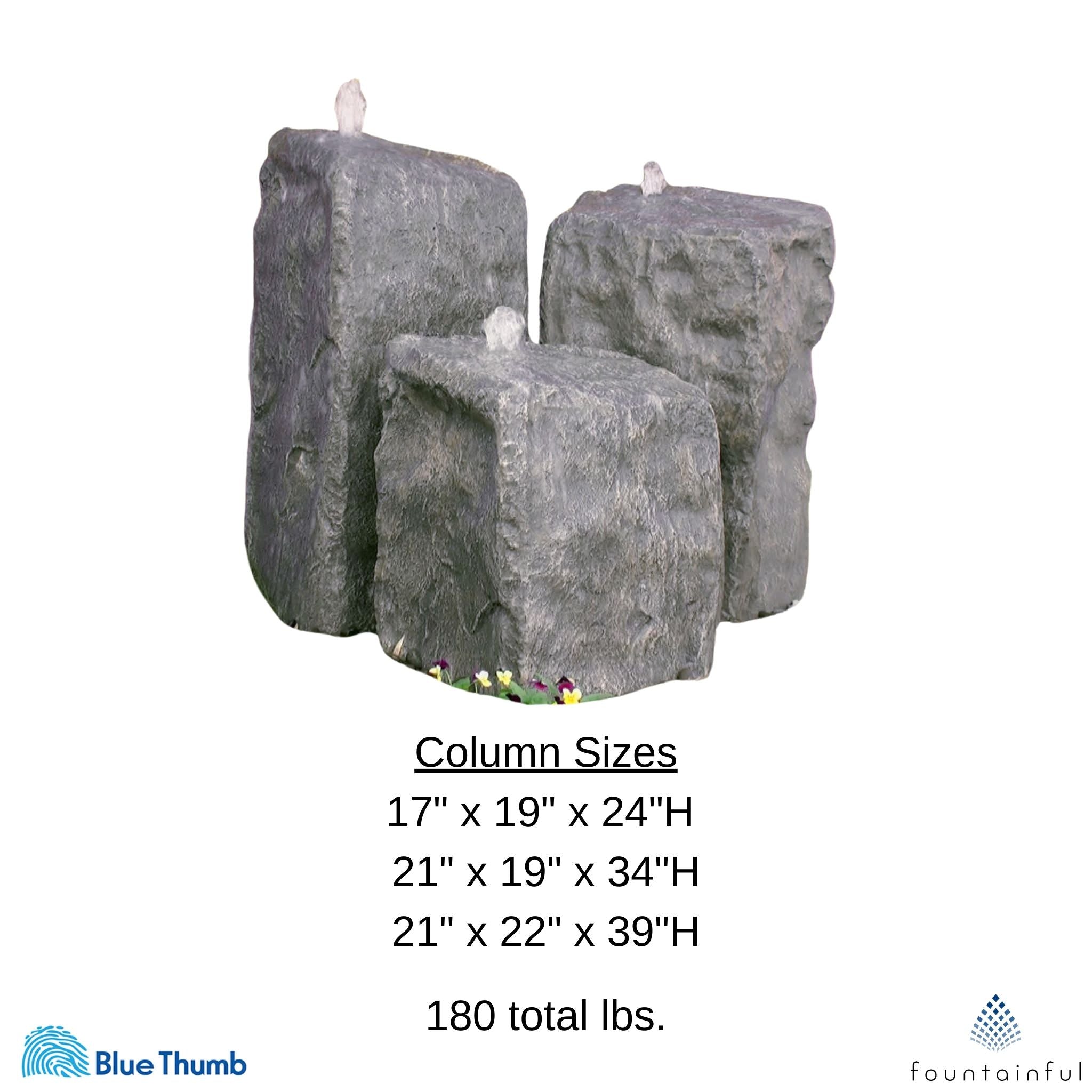 Triple Watershed GFRC Boulder Fountain - Complete Kit - Blue Thumb