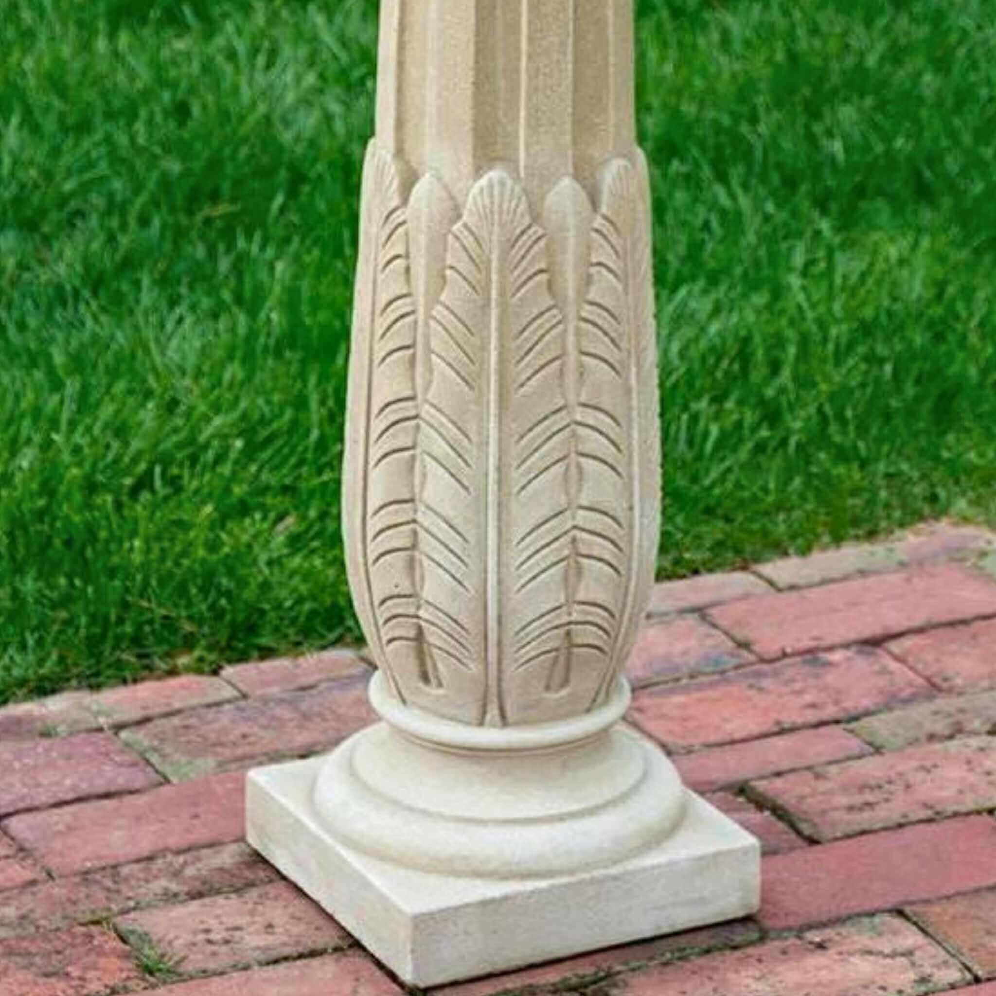 Garnier Bird Feather Concrete Bird Bath - Campania #B196